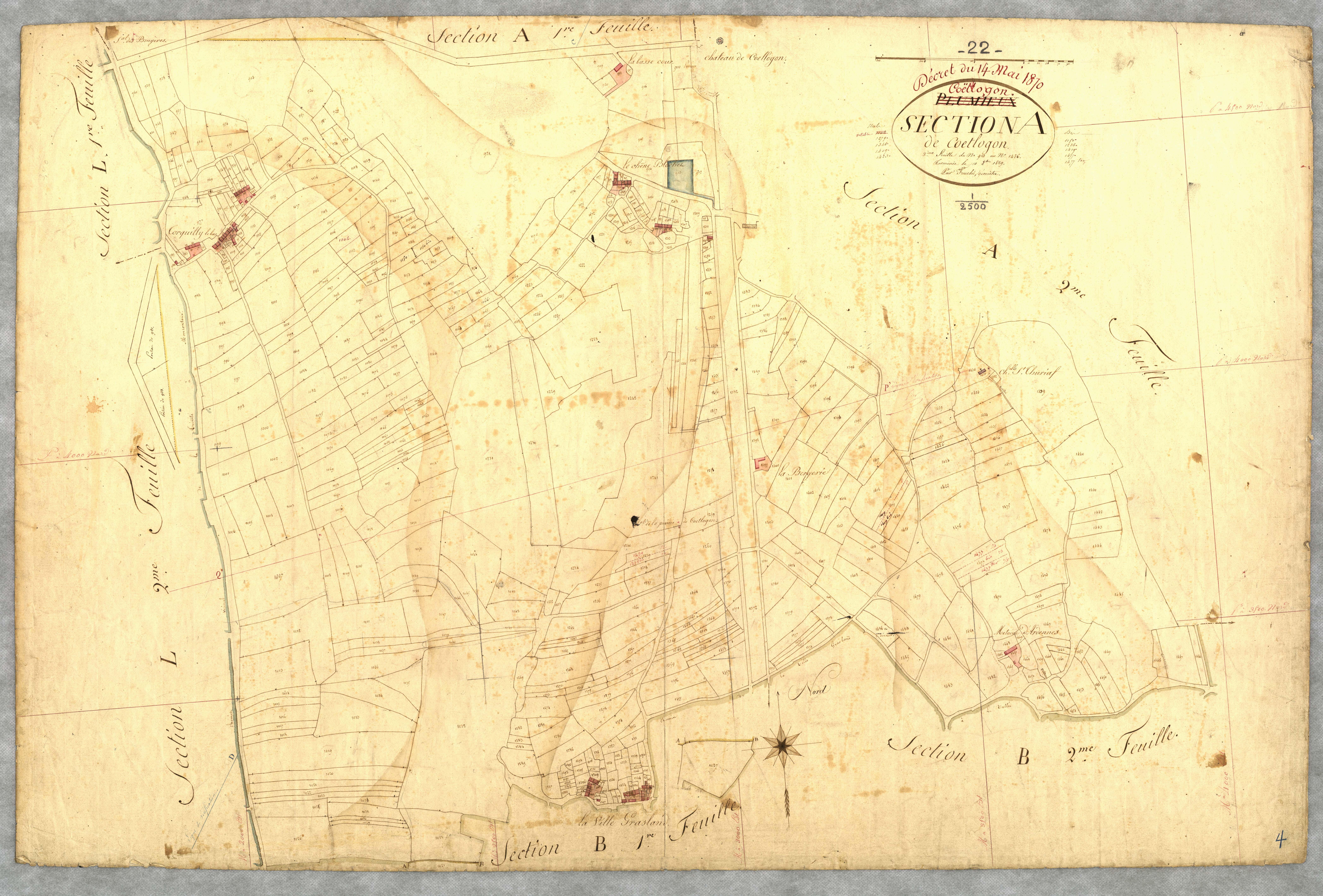 Coëtlogon - Section A, 3e feuille