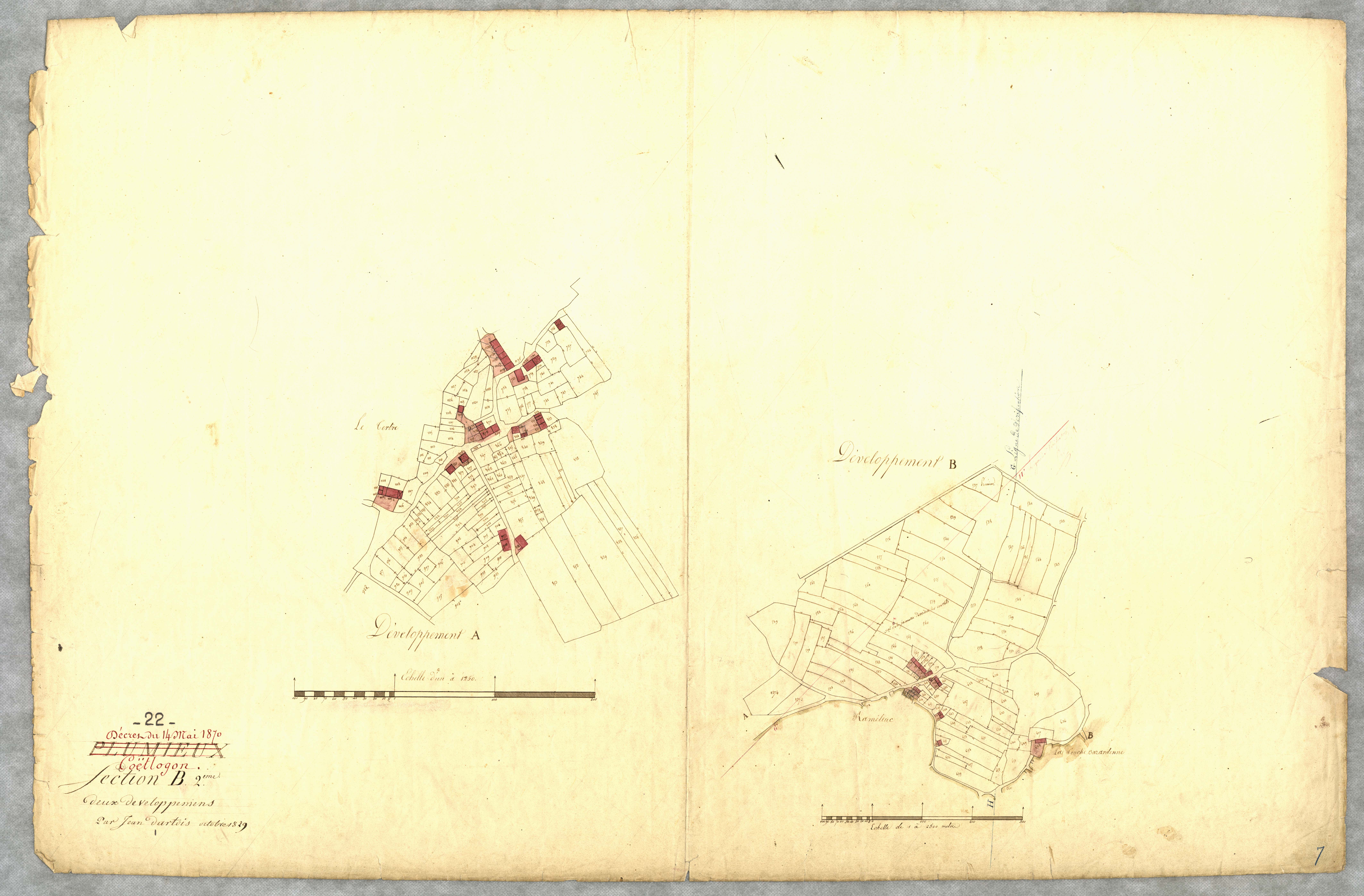Coëtlogon - Sections A et B : développement