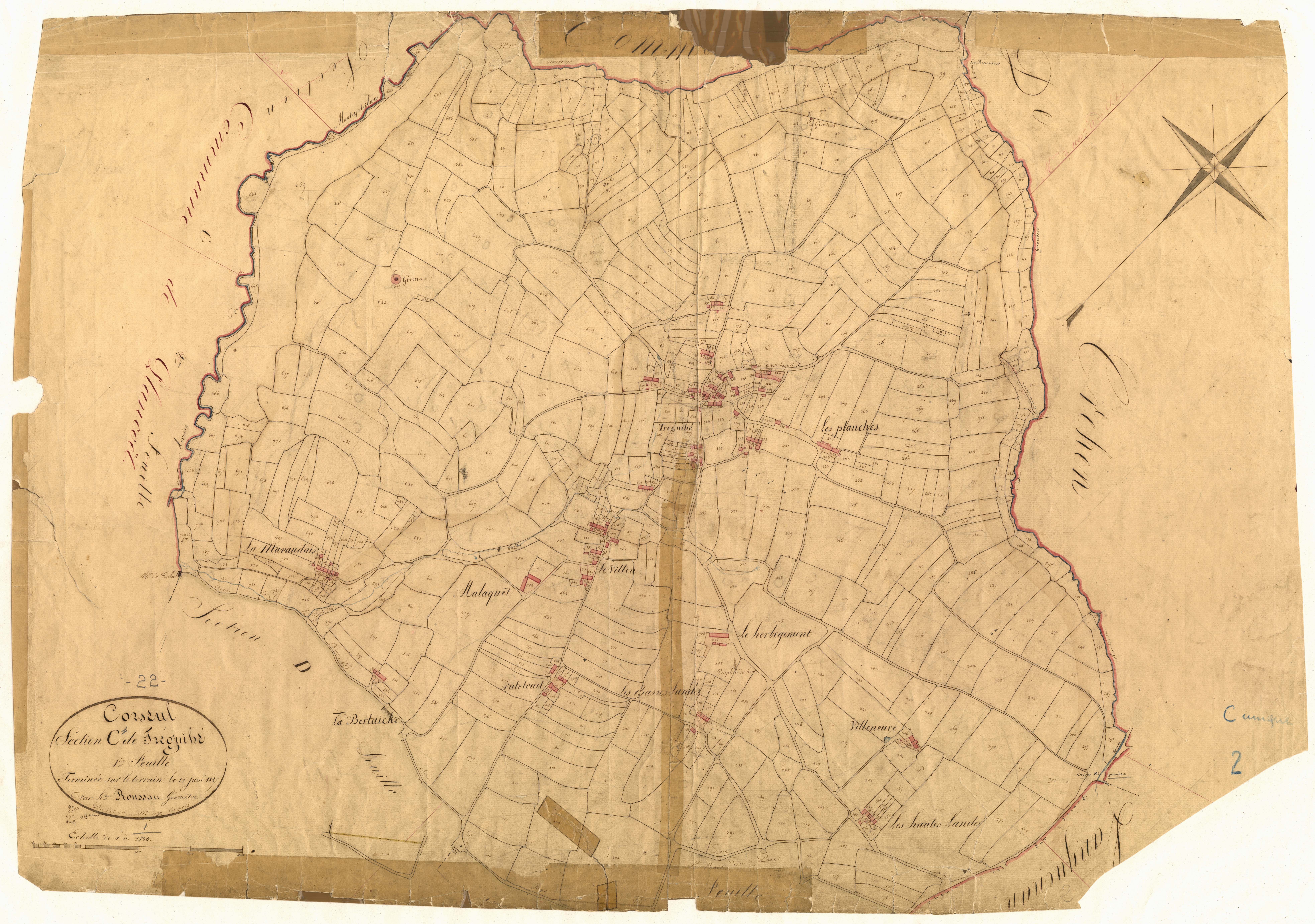 Corseul - Section C, 1re feuille