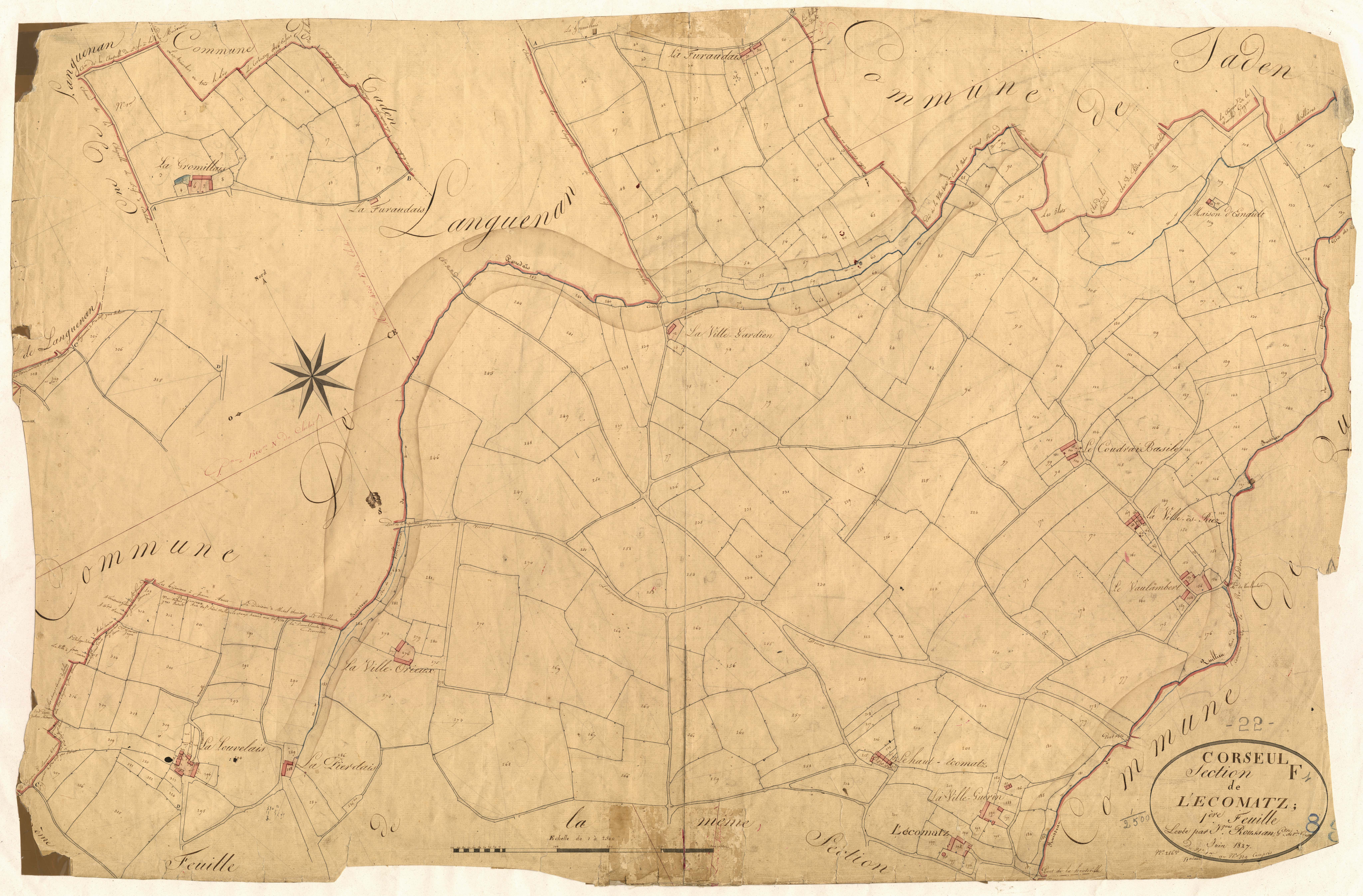 Corseul - Section F, 1re feuille