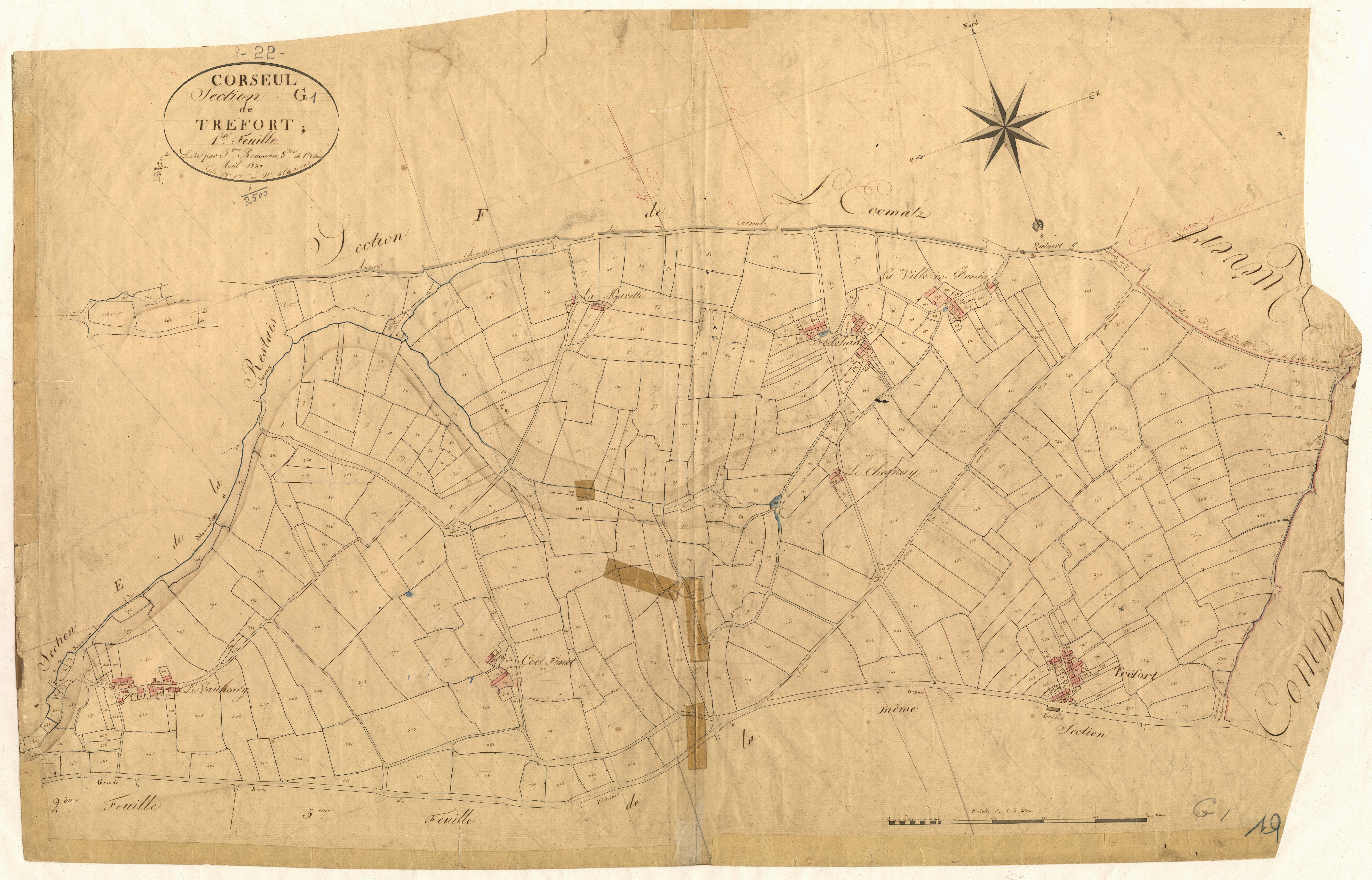Corseul - Section G, 1re feuille