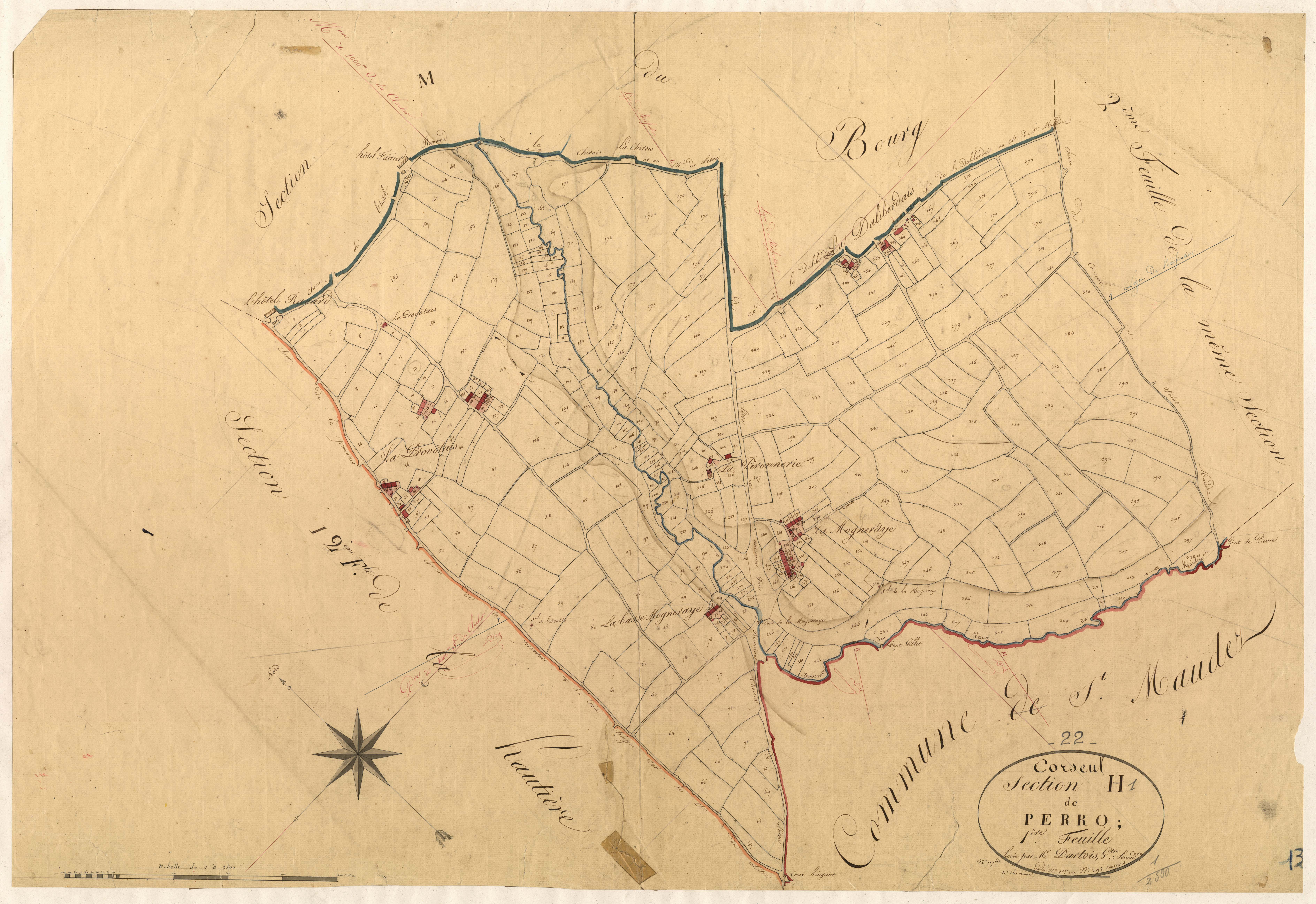 Corseul - Section H, 1re feuille