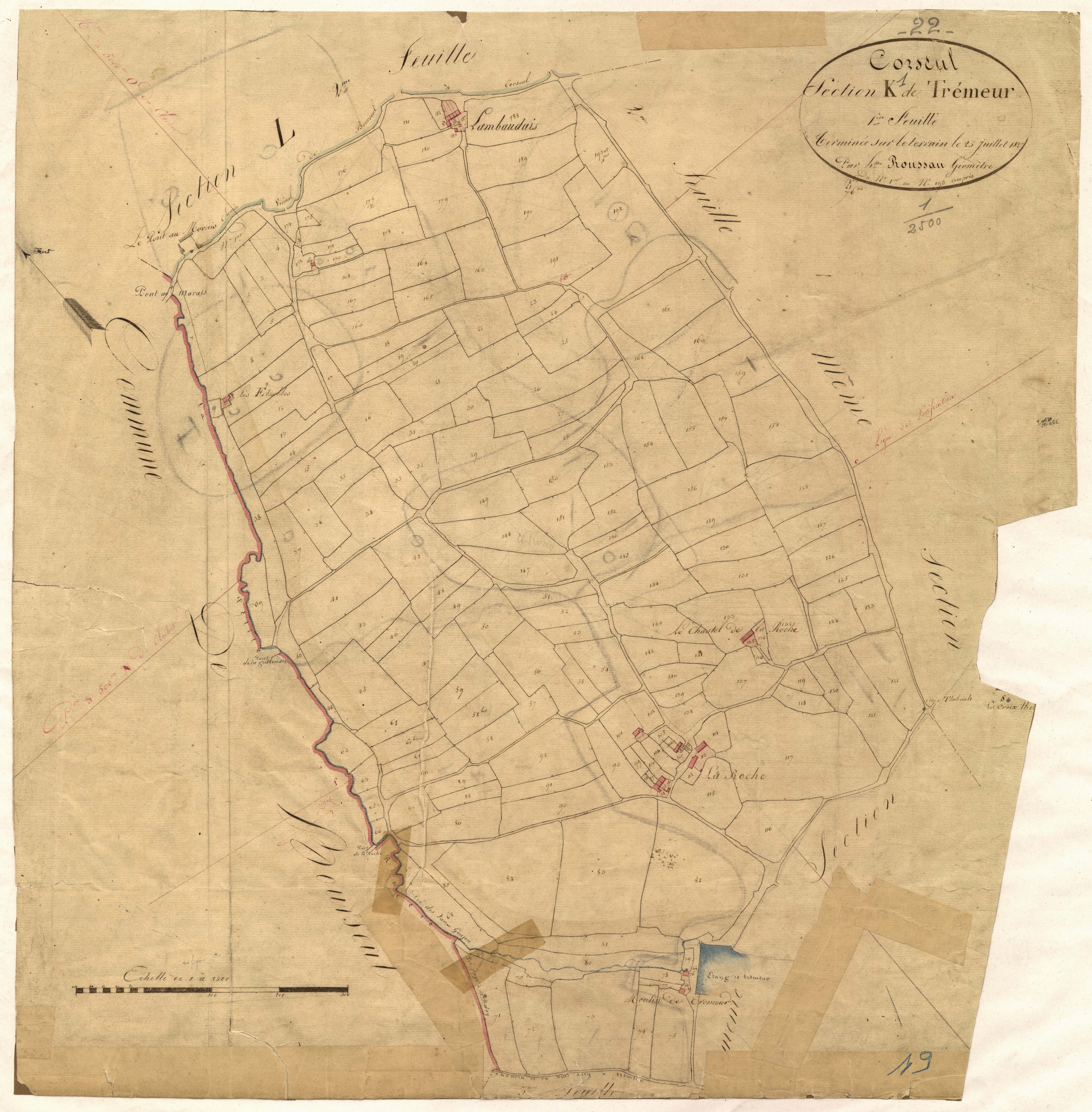 Corseul - Section K, 1re feuille