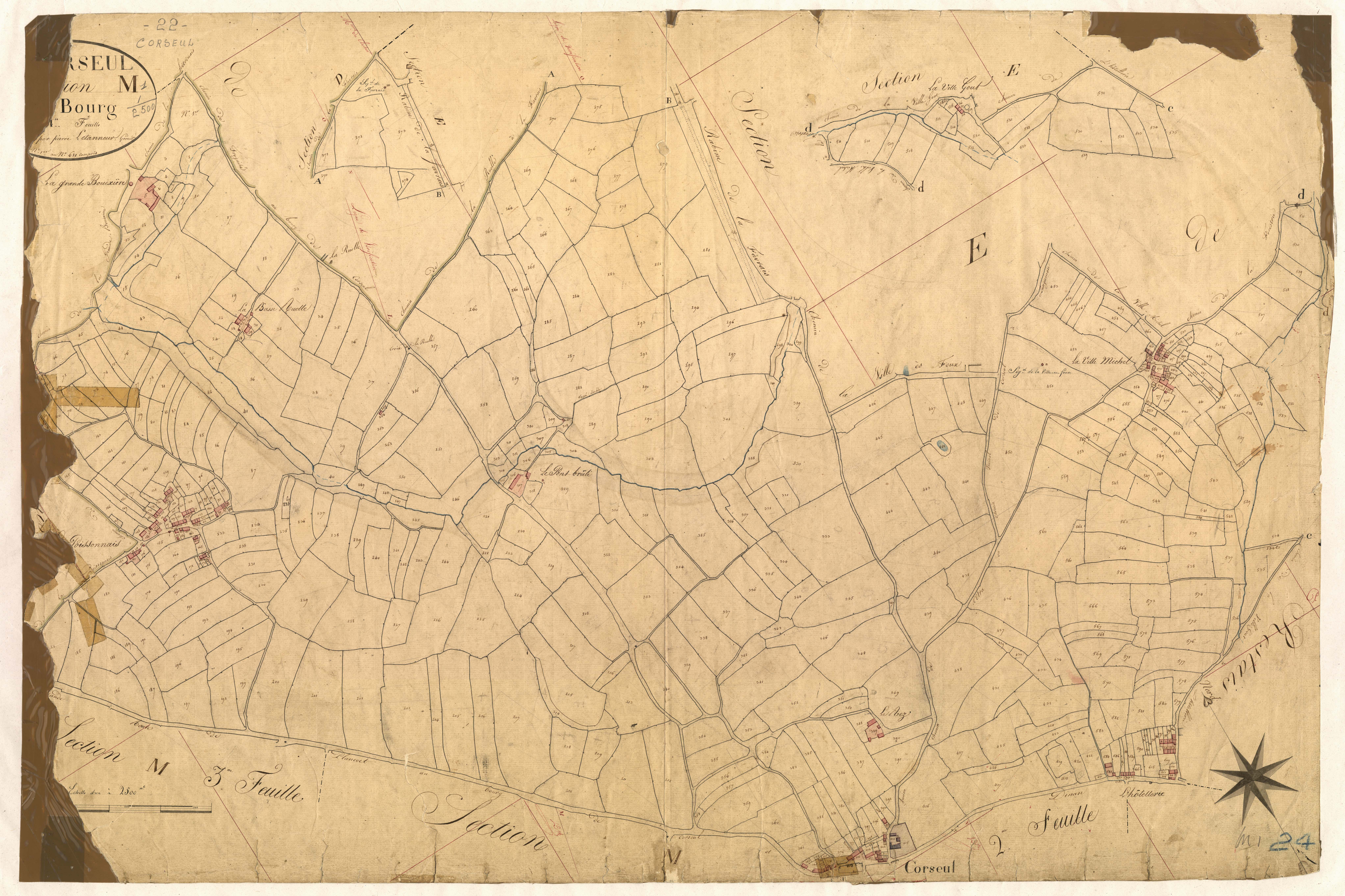 Corseul - Section M, 1re feuille