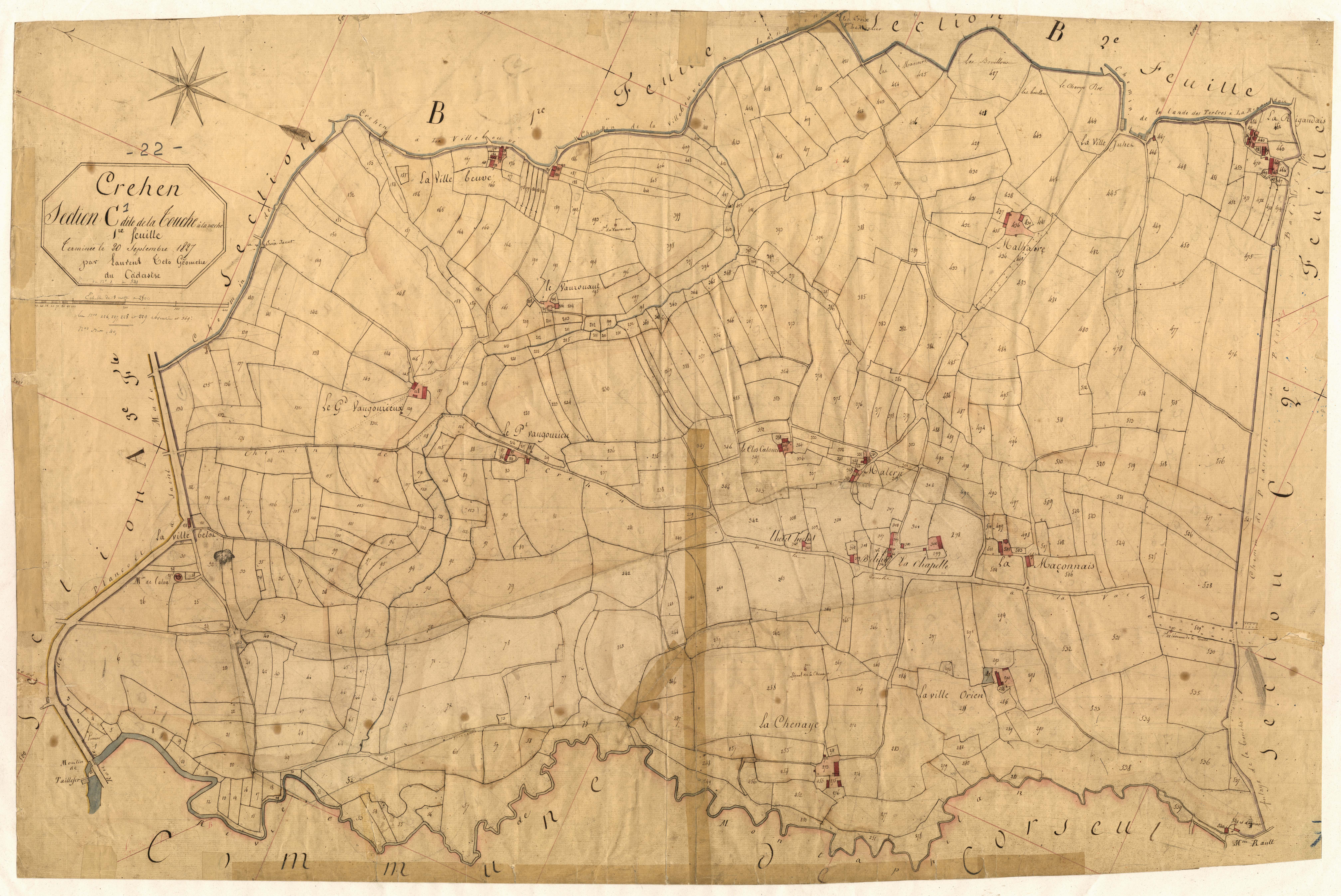 Créhen - Section C, 1re feuille