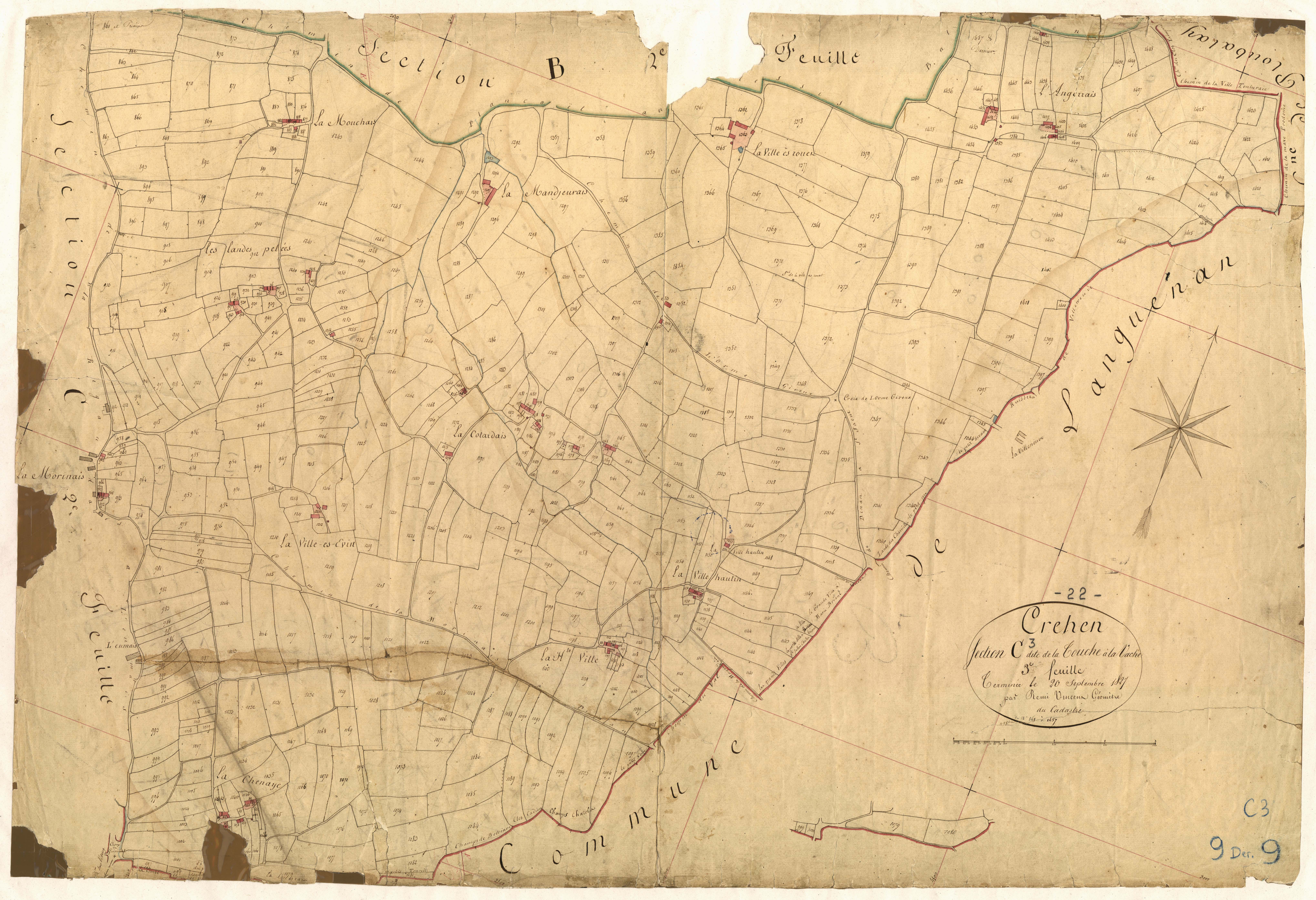 Créhen - Section C, 3e feuille