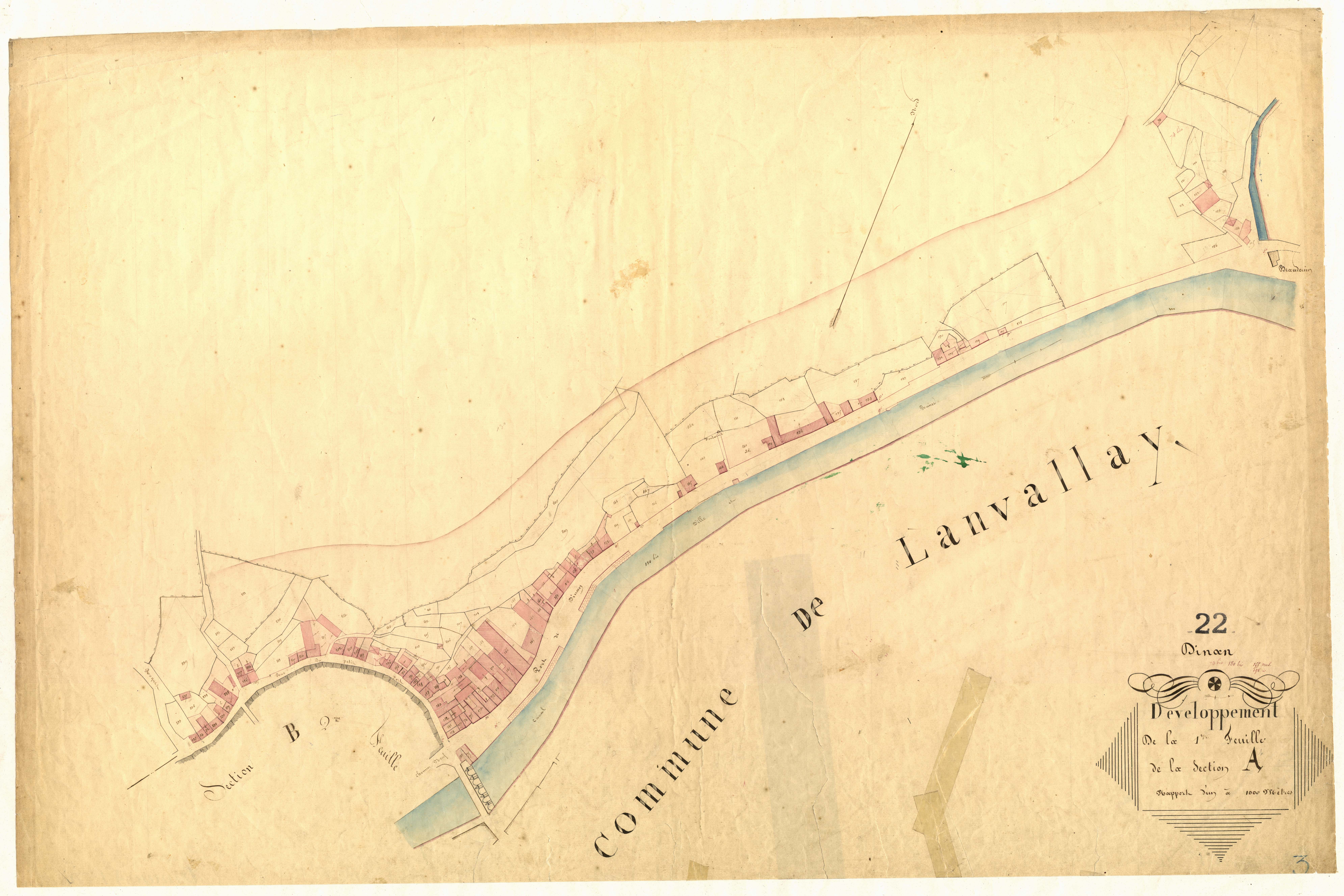 Dinan - Section A, 1re feuille : développement