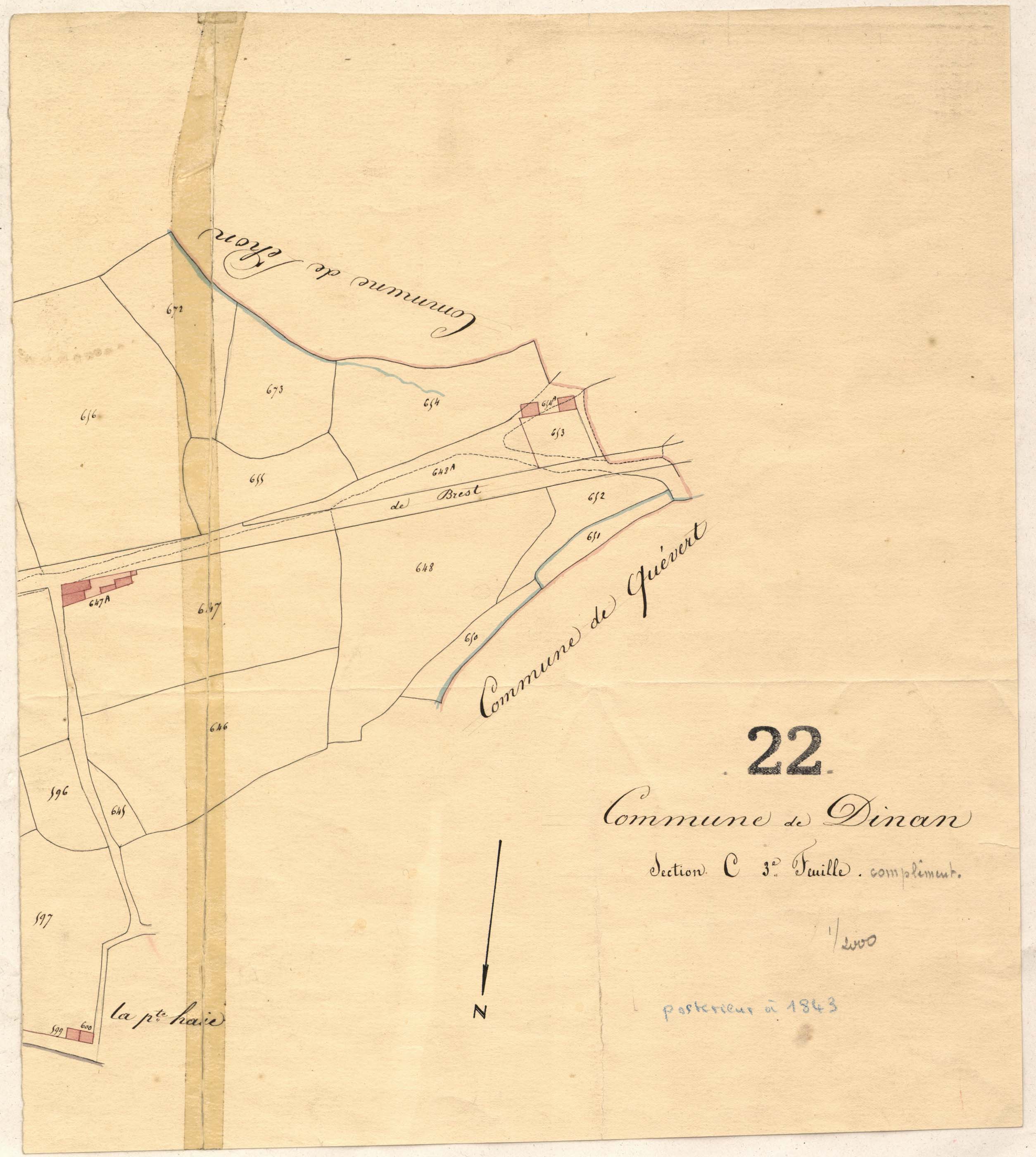 Dinan - Section C, complément de la 3e feuille