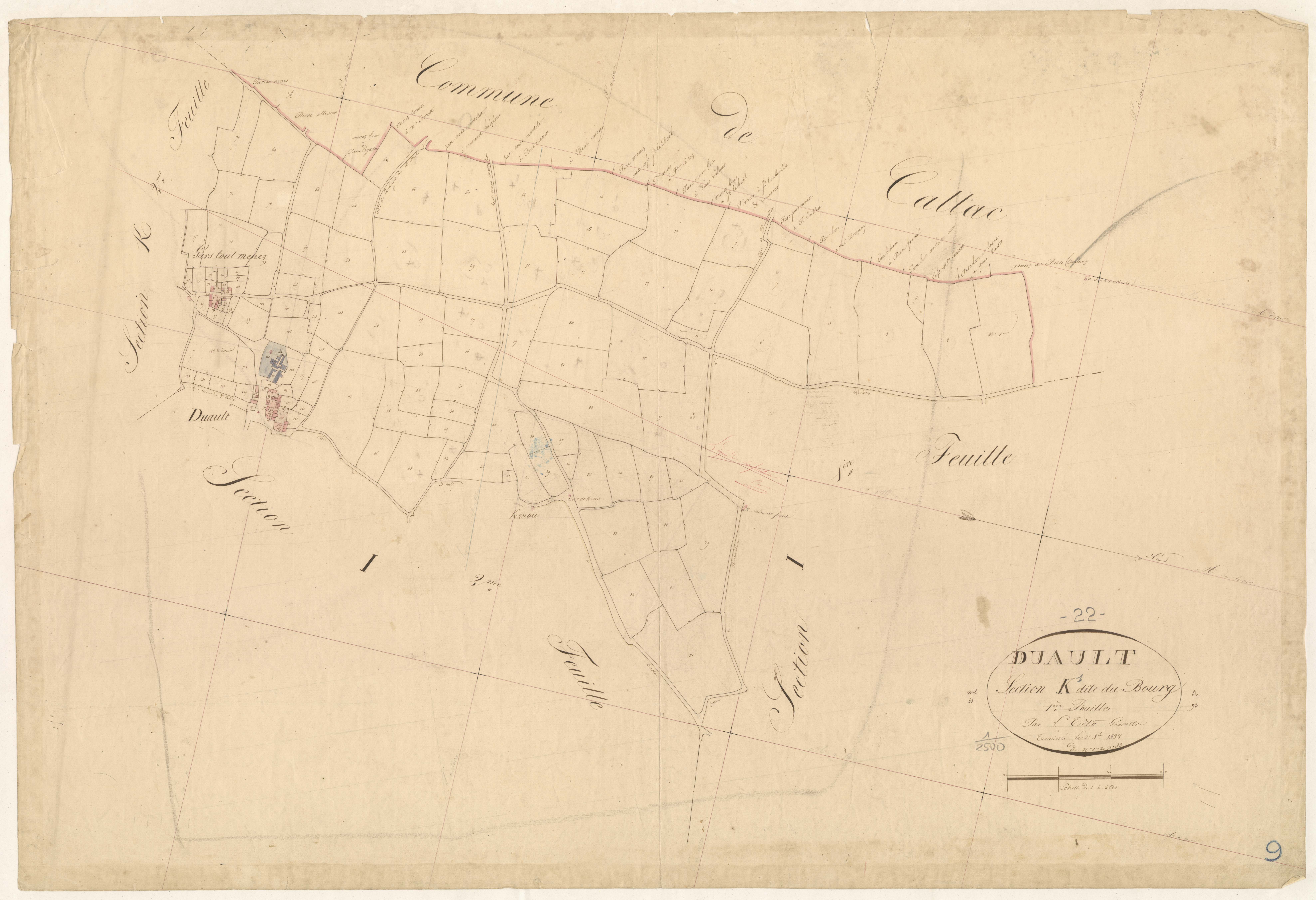 Duault - Section K, 1re feuille