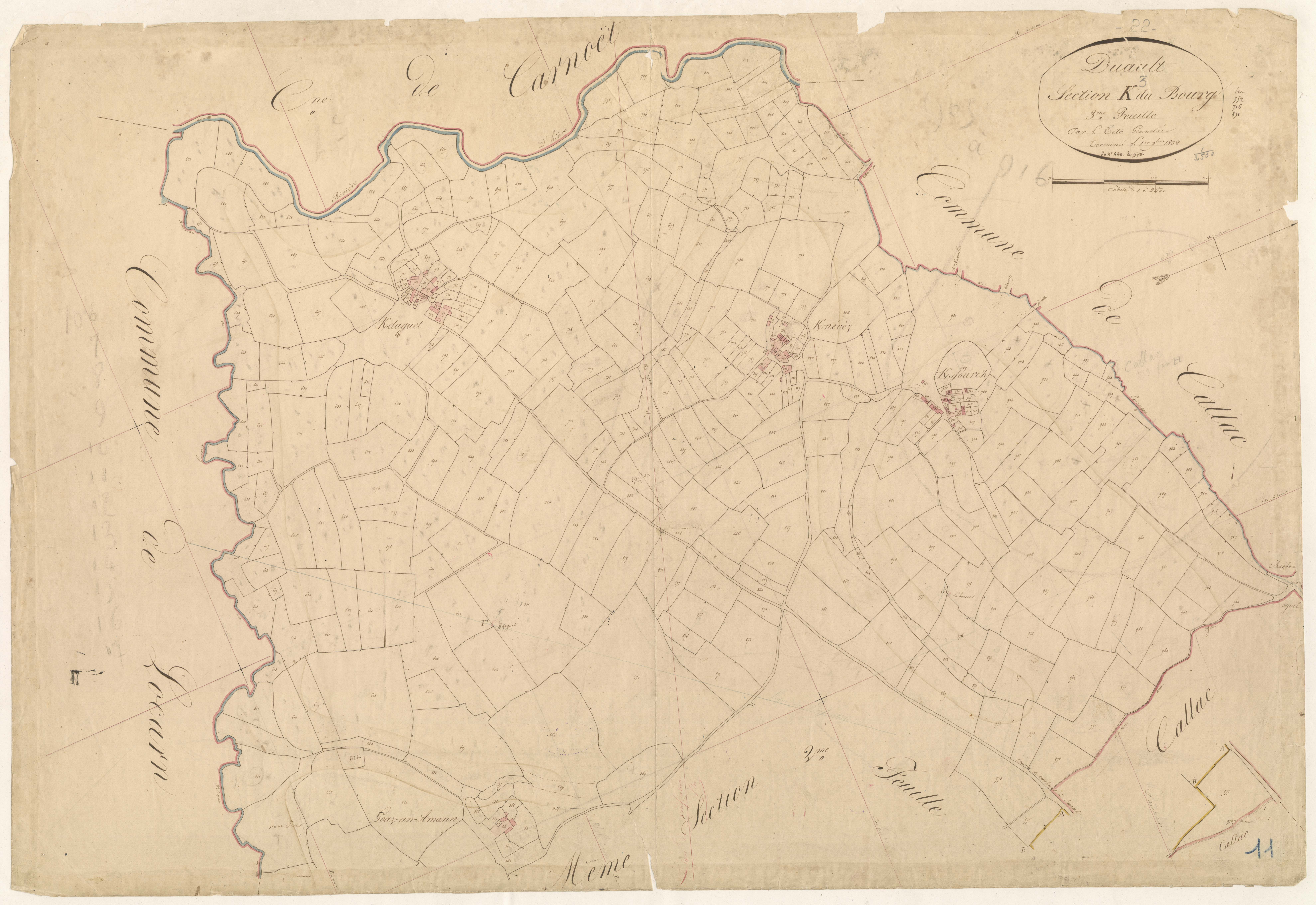 Duault - Section K, 3e feuille