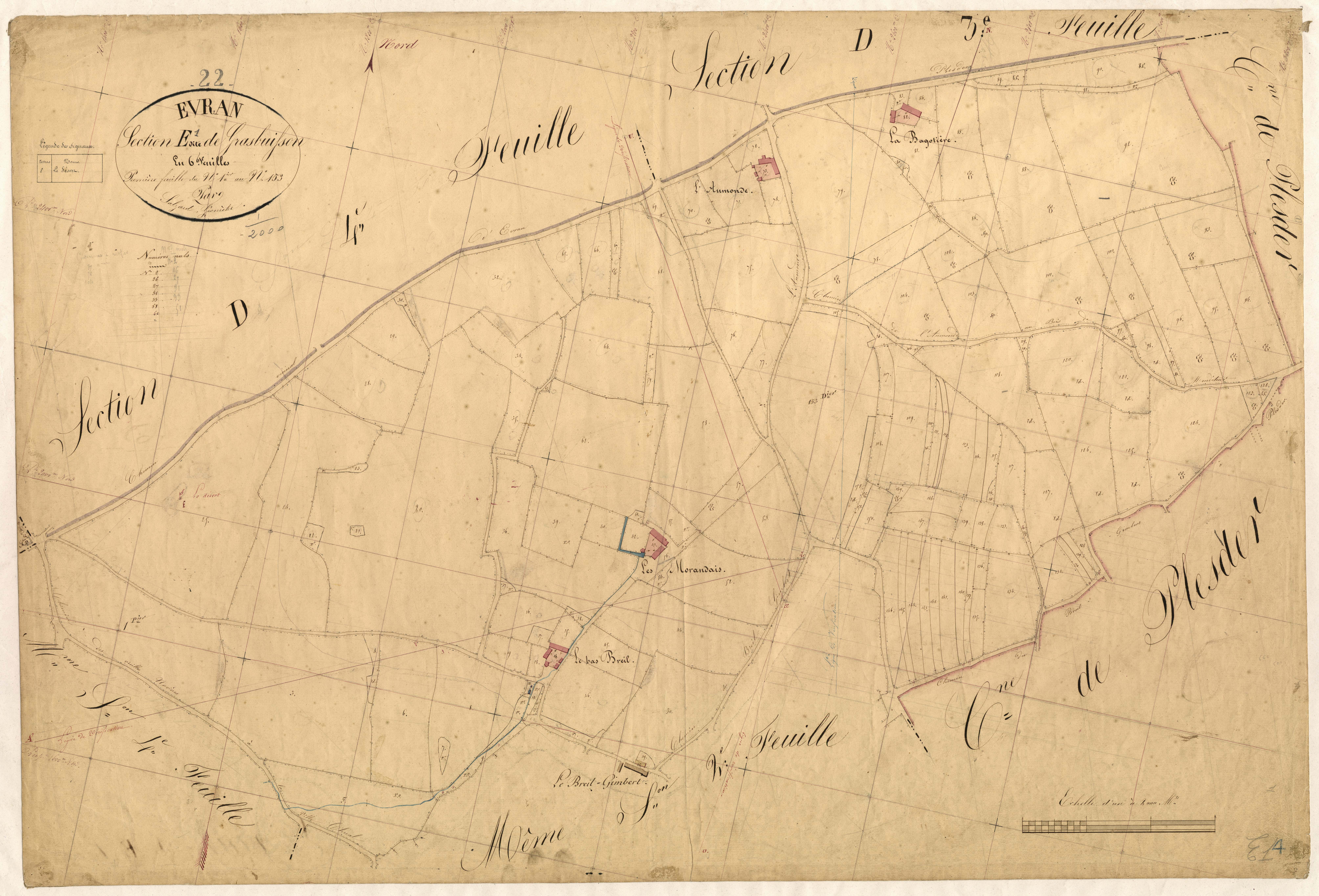 Évran - Section E, 1re feuille