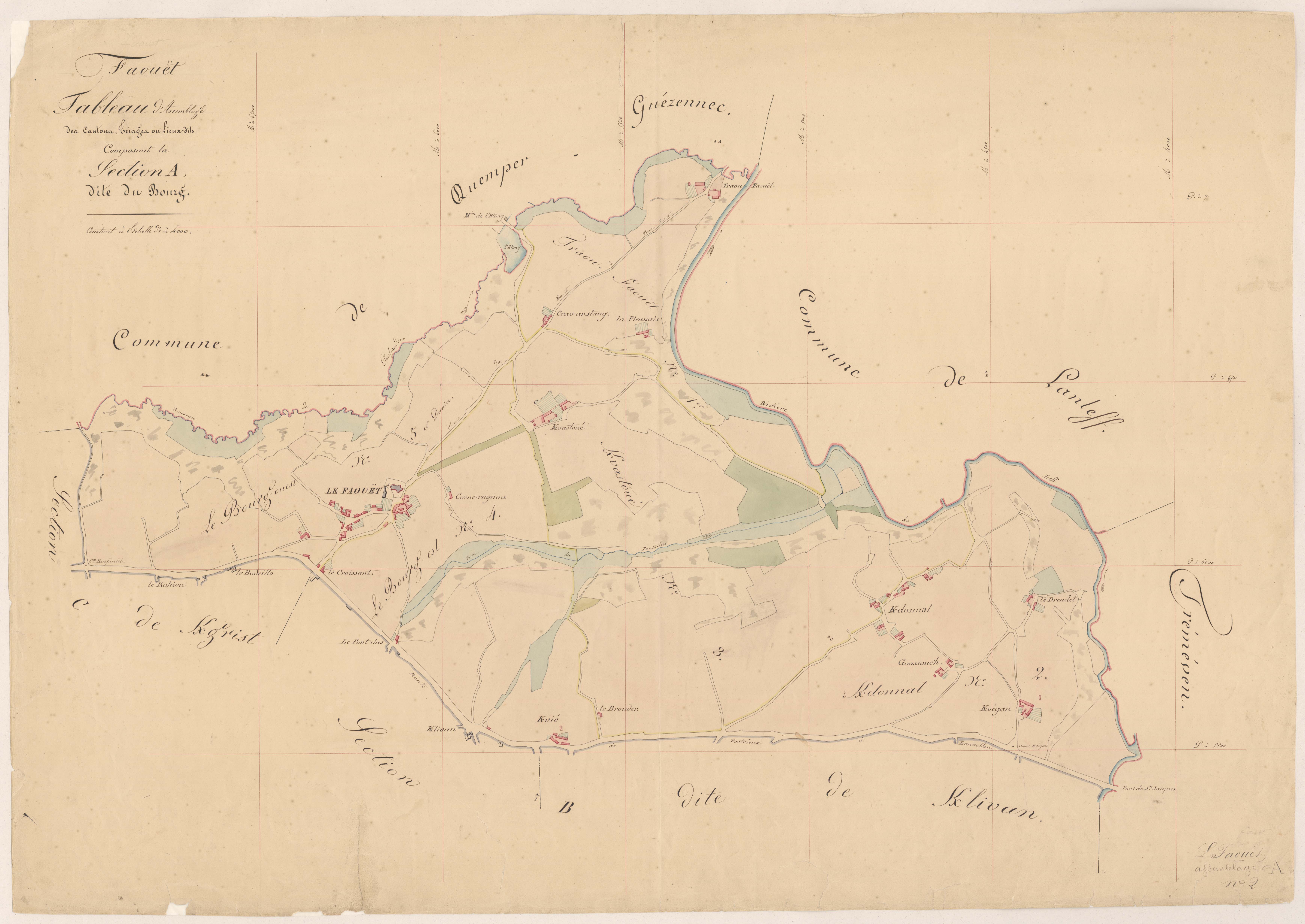 Le Faouët - Tableau d'assemblage : section A