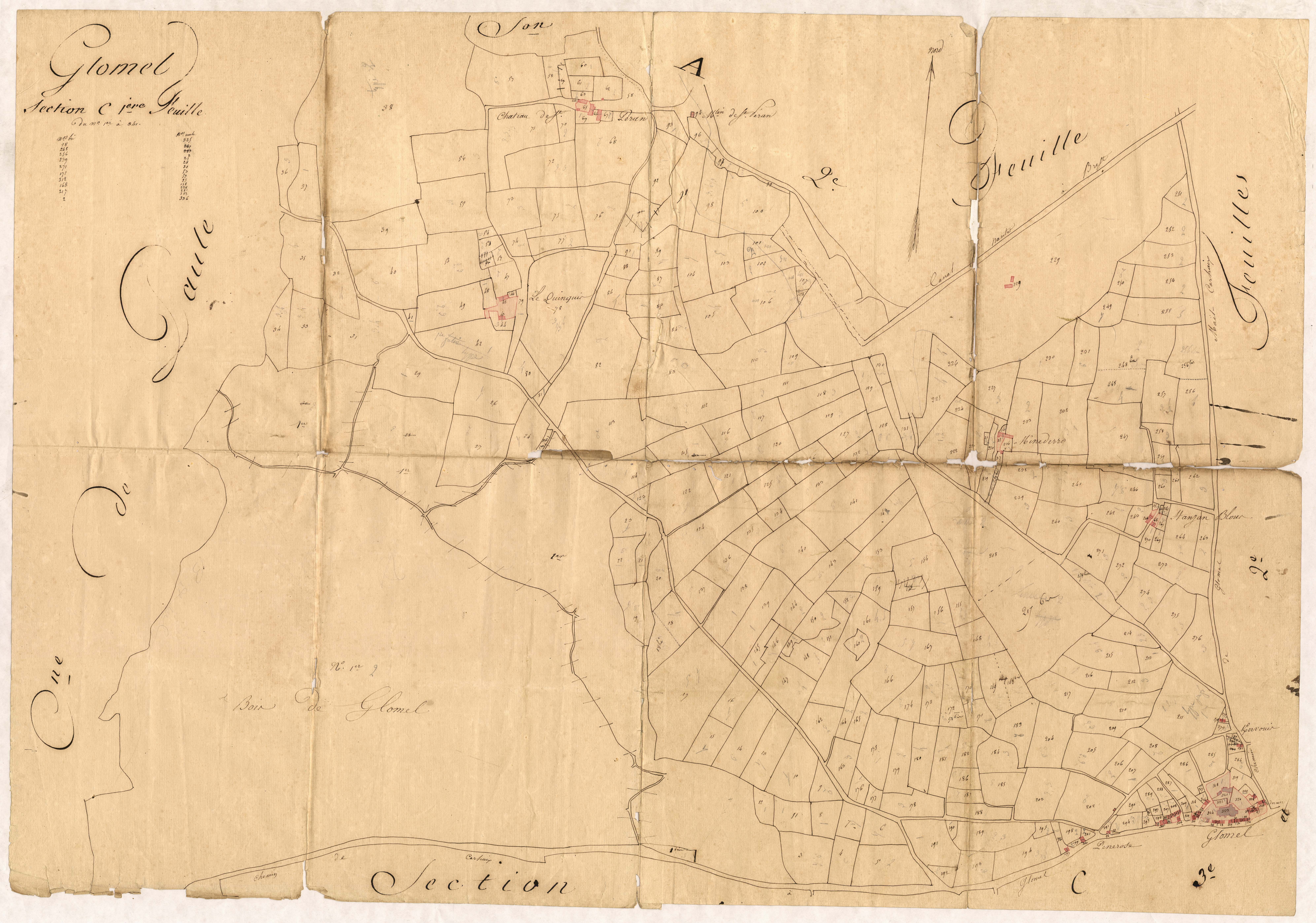 Glomel - Section C, 1re feuille
