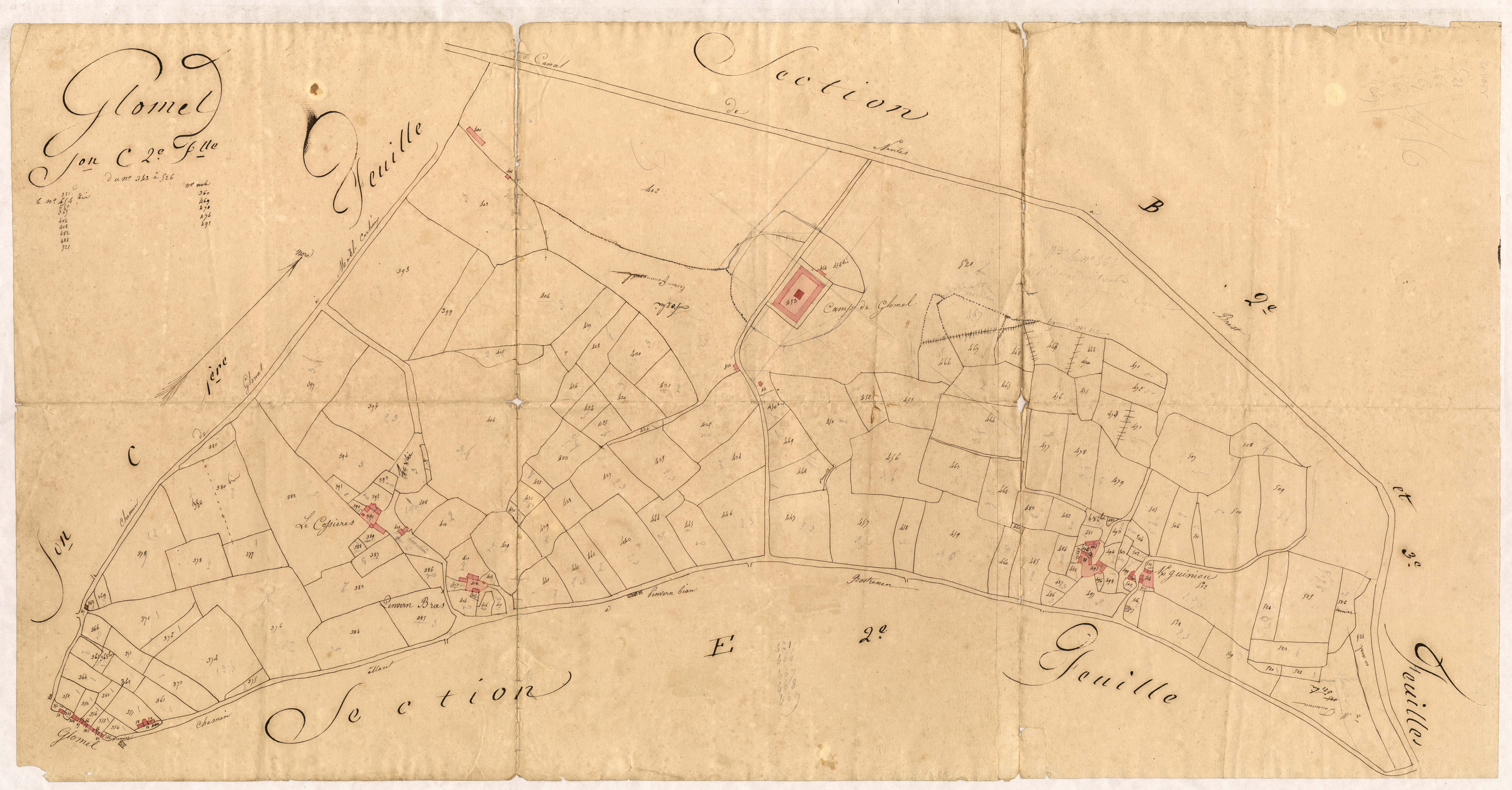 Glomel - Section C, 2e feuille