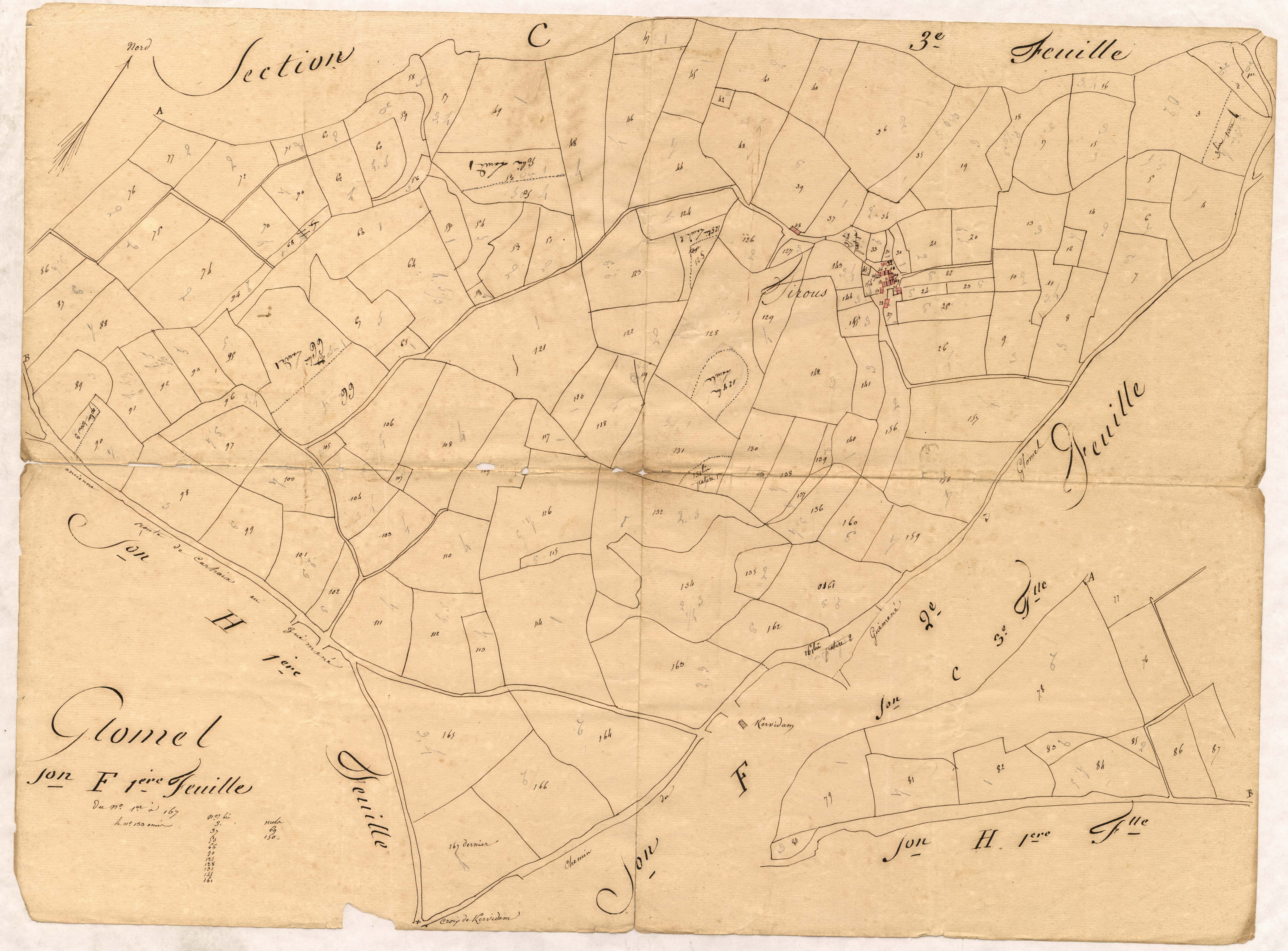Glomel - Section F, 1re feuille
