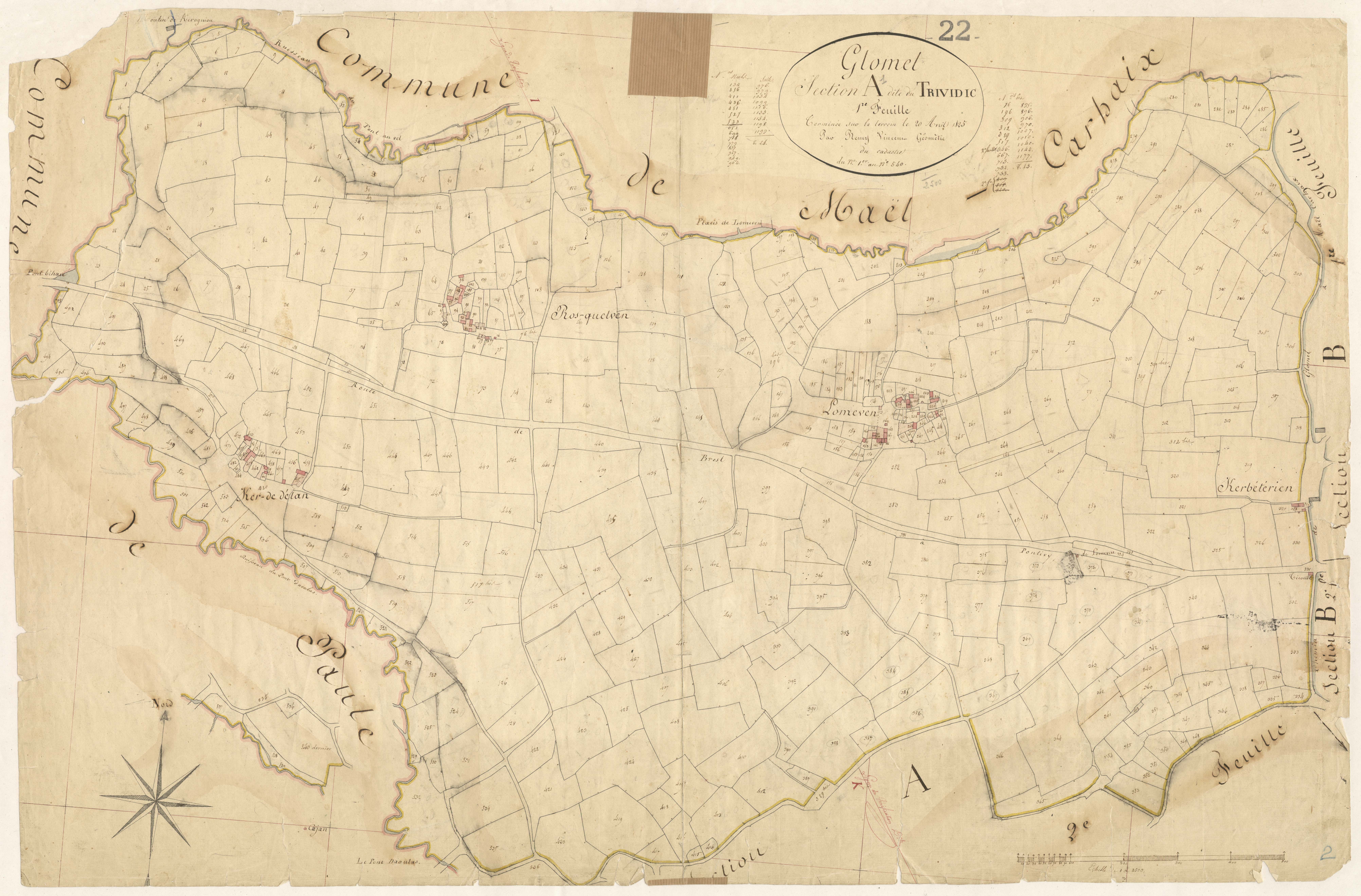 Glomel - Section A, 1re feuille