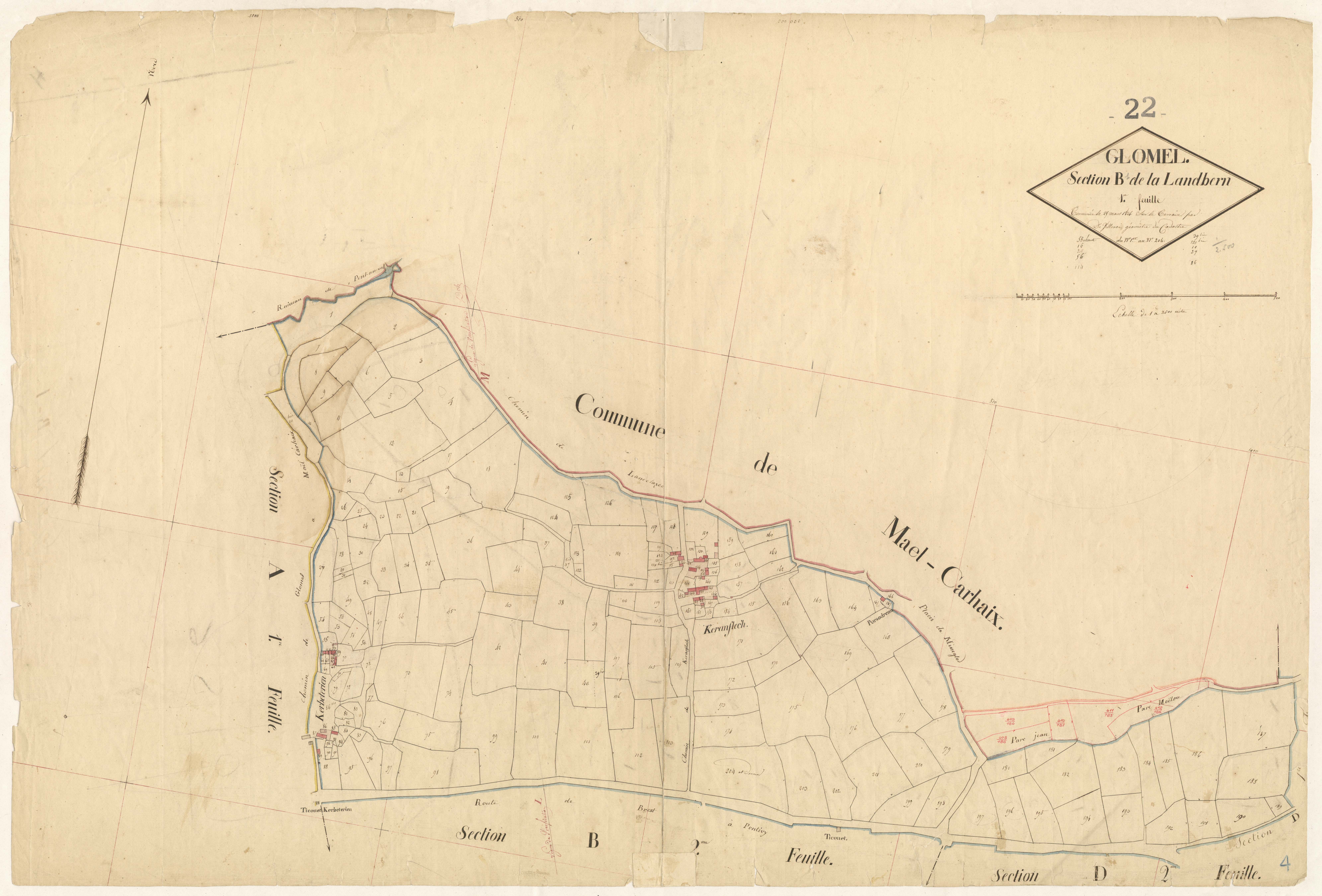 Glomel - Section B, 1re feuille