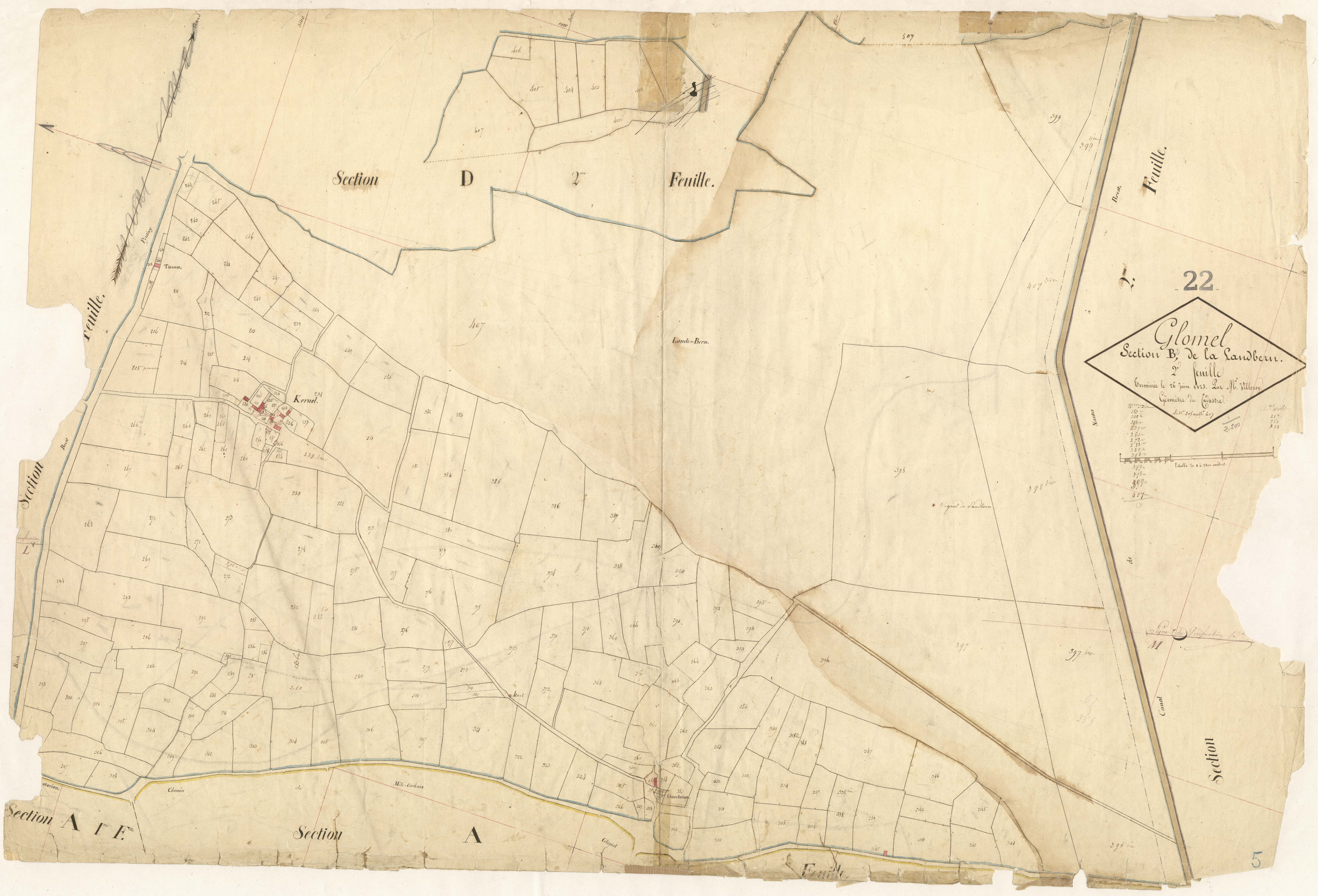 Glomel - Section B, 2e feuille