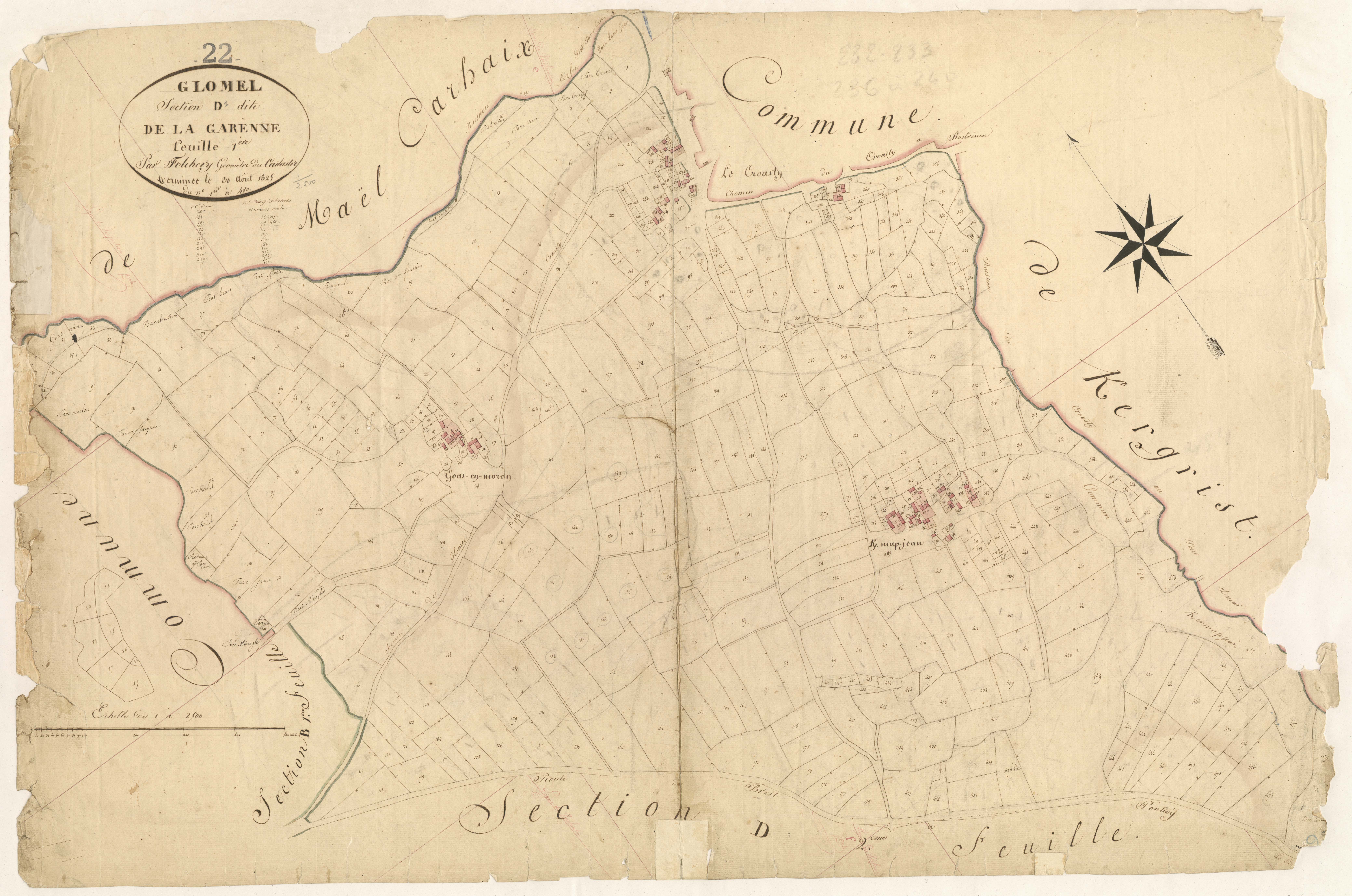 Glomel - Section D, 1re feuille