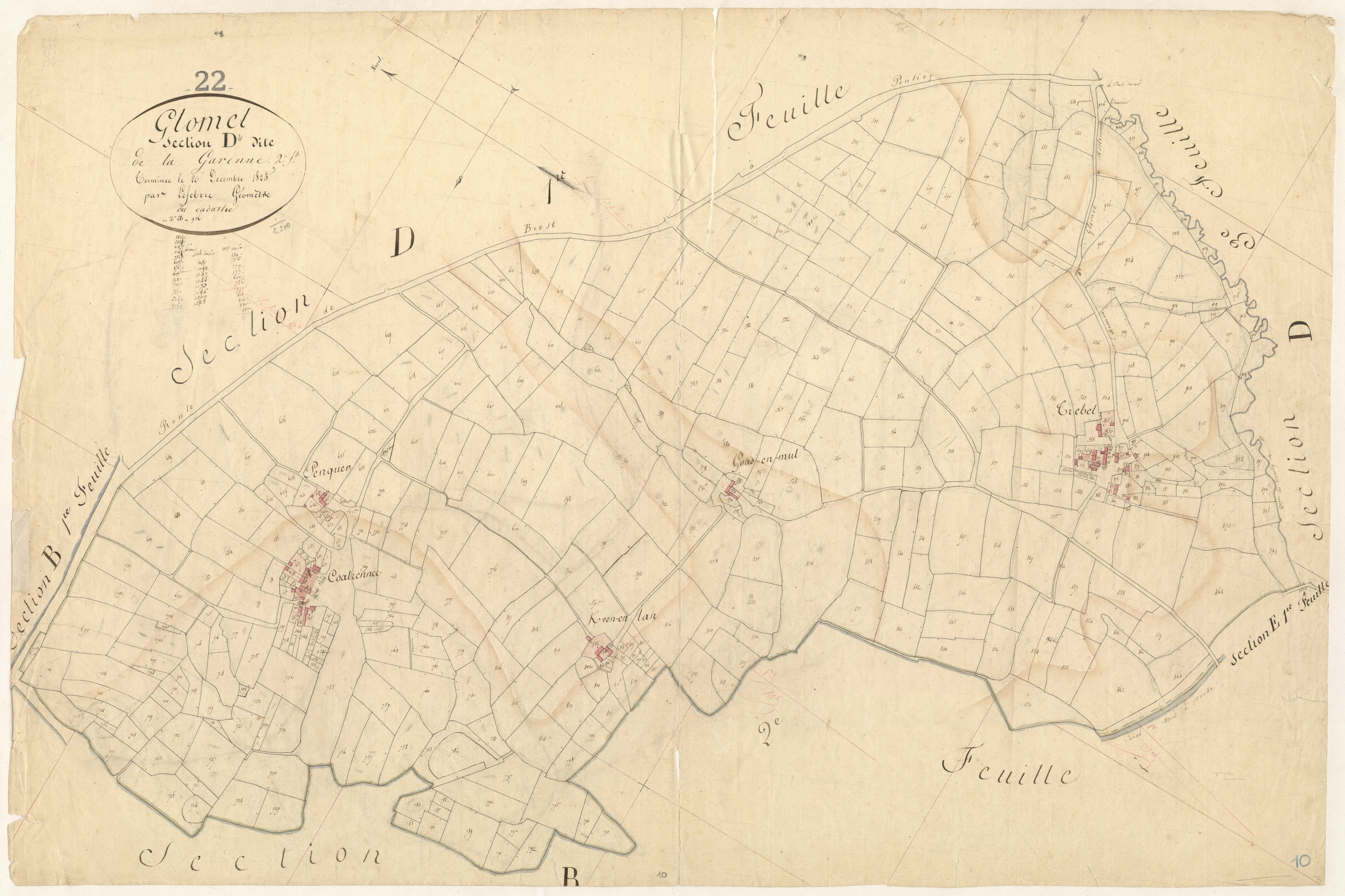 Glomel - Section D, 2e feuille