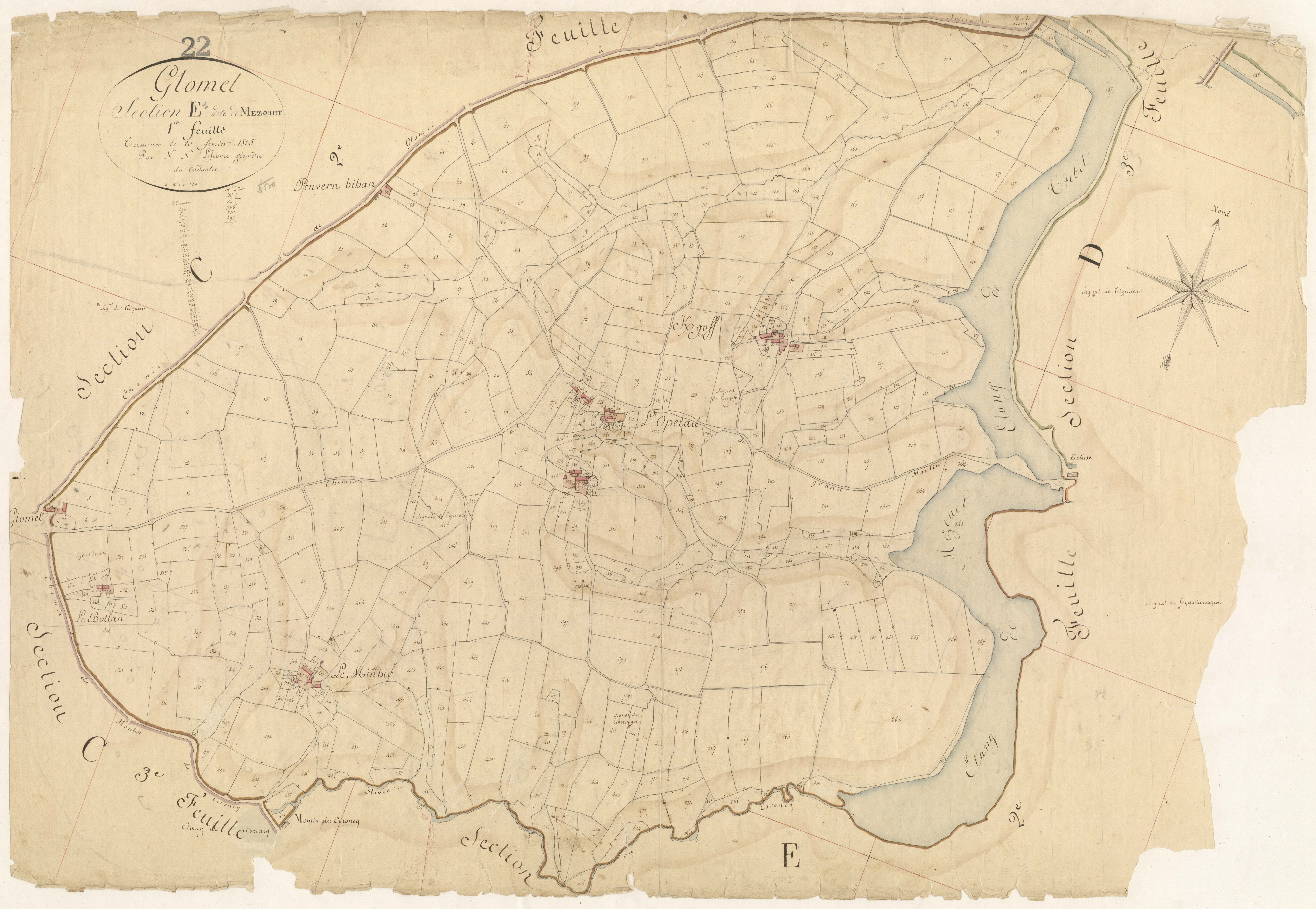 Glomel - Section E, 1re feuille
