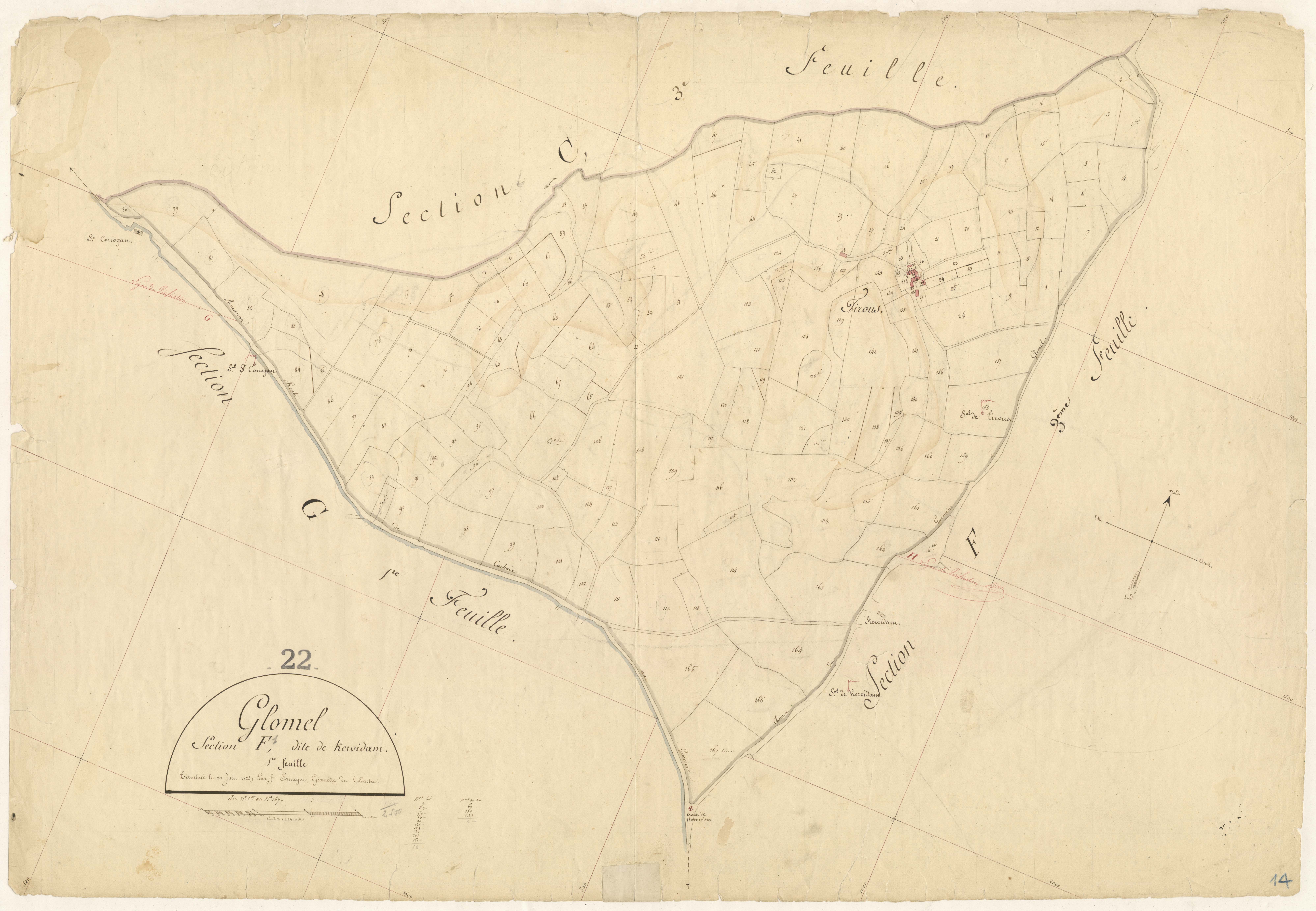 Glomel - Section F, 1re feuille