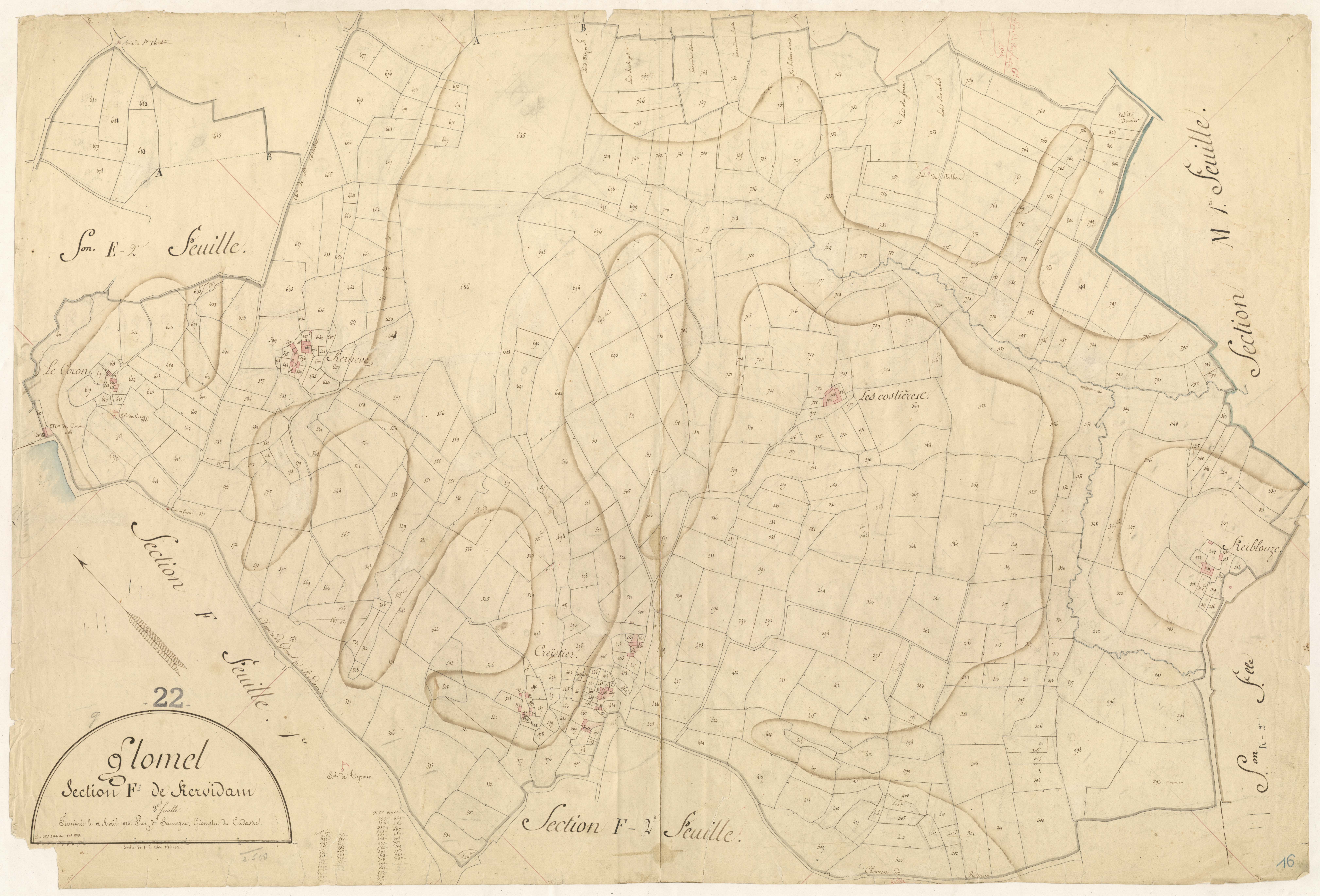 Glomel - Section F, 3e feuille