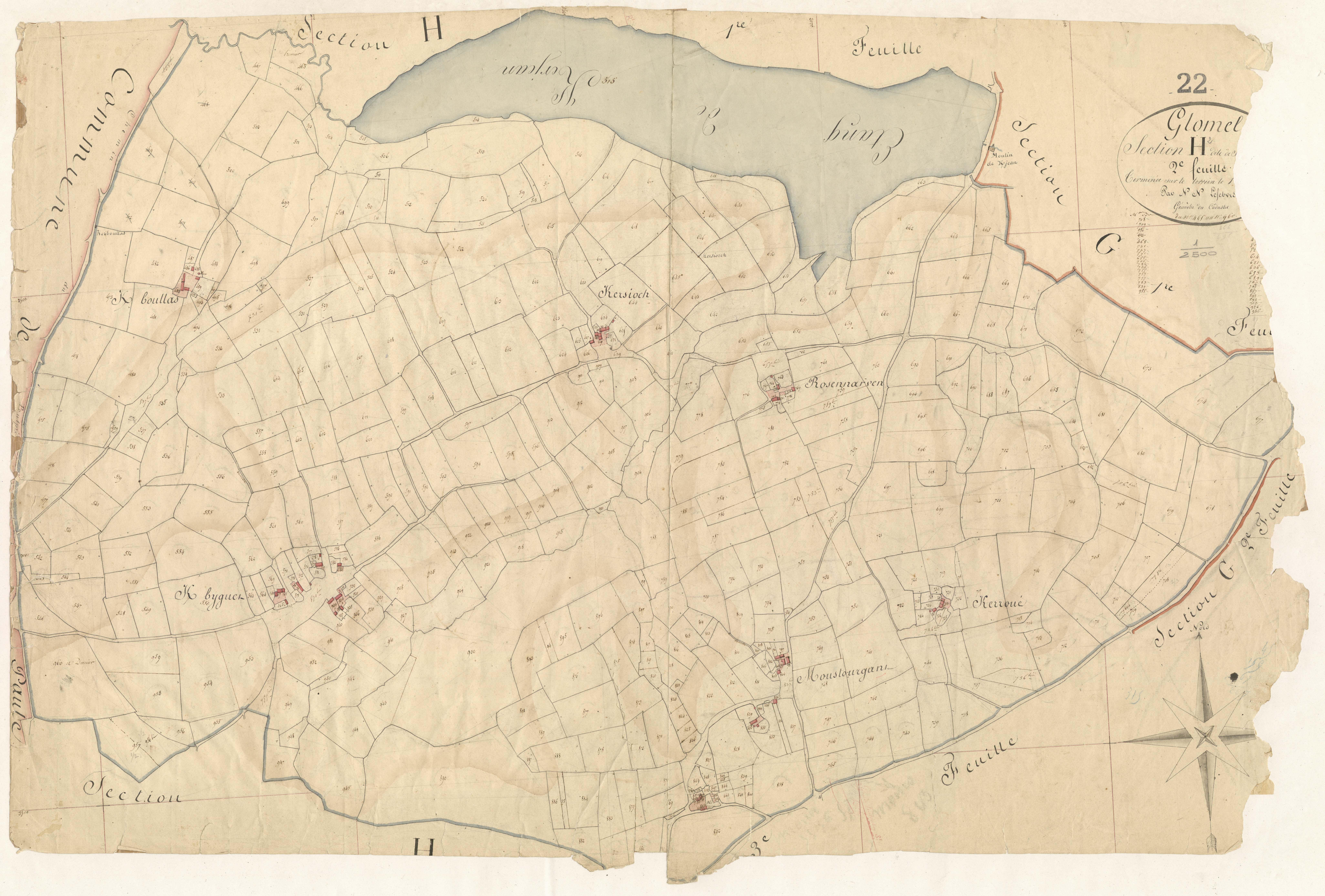 Glomel - Section H, 2e feuille