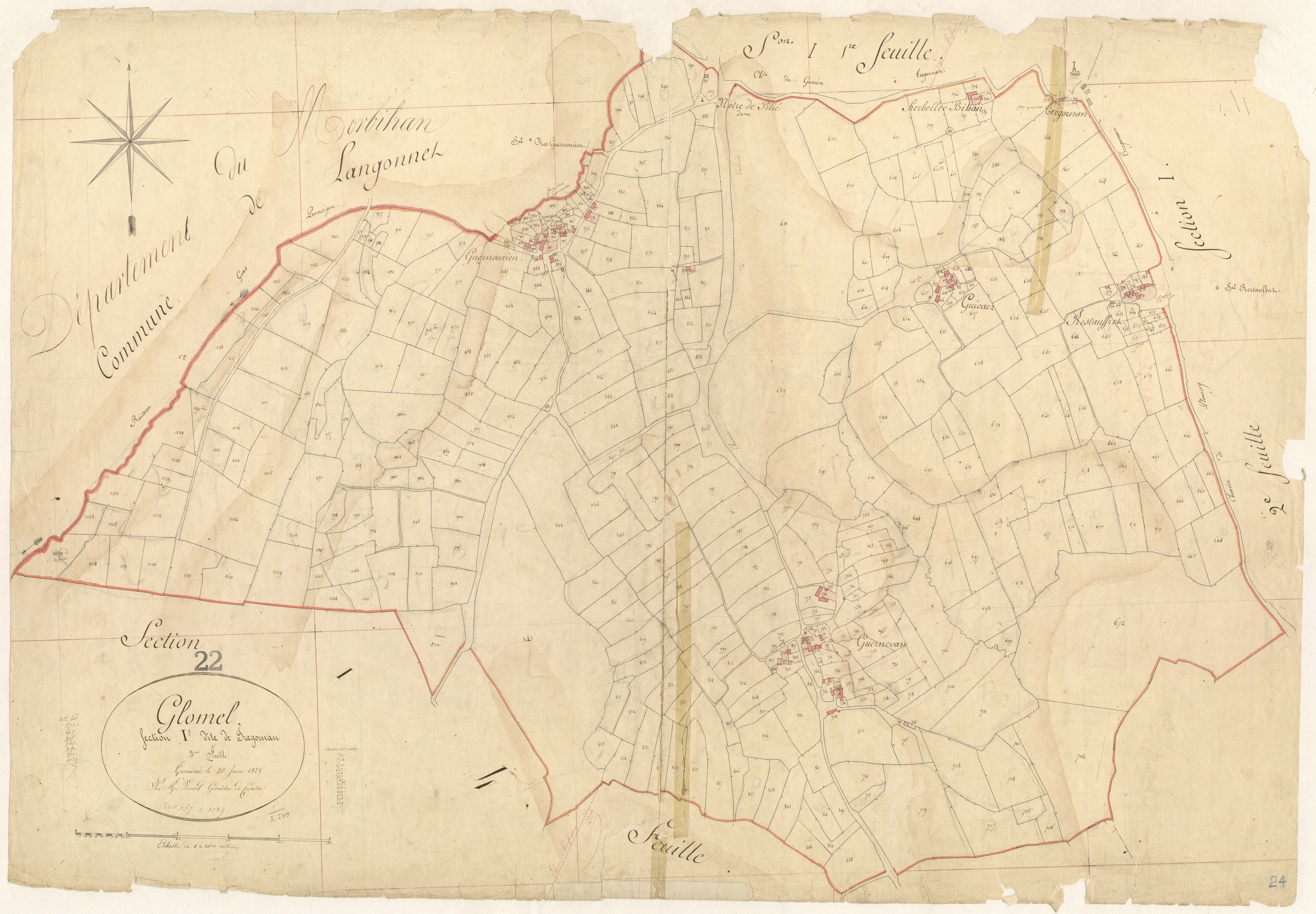 Glomel - Section I, 3e feuille