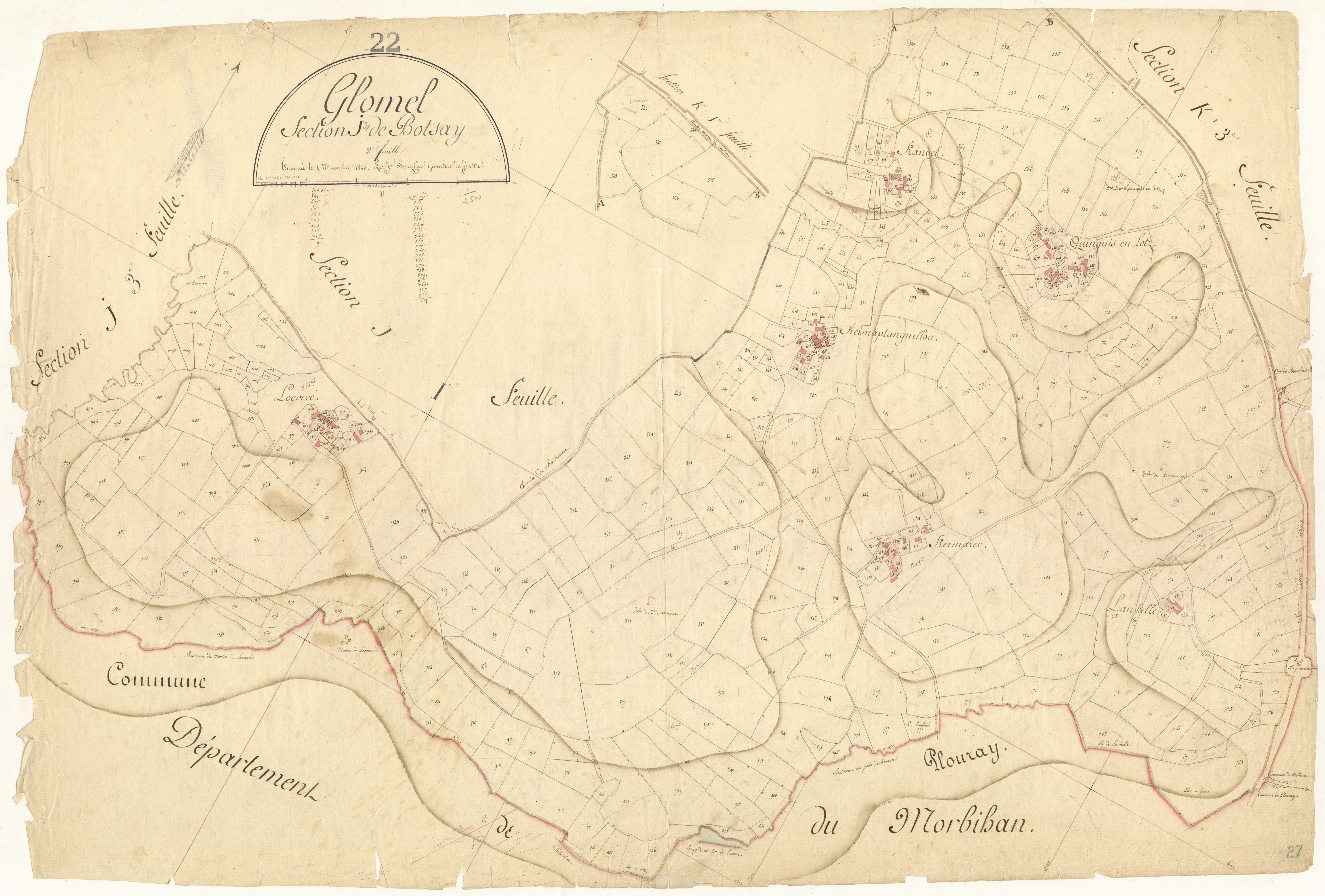 Glomel - Section J, 2e feuille