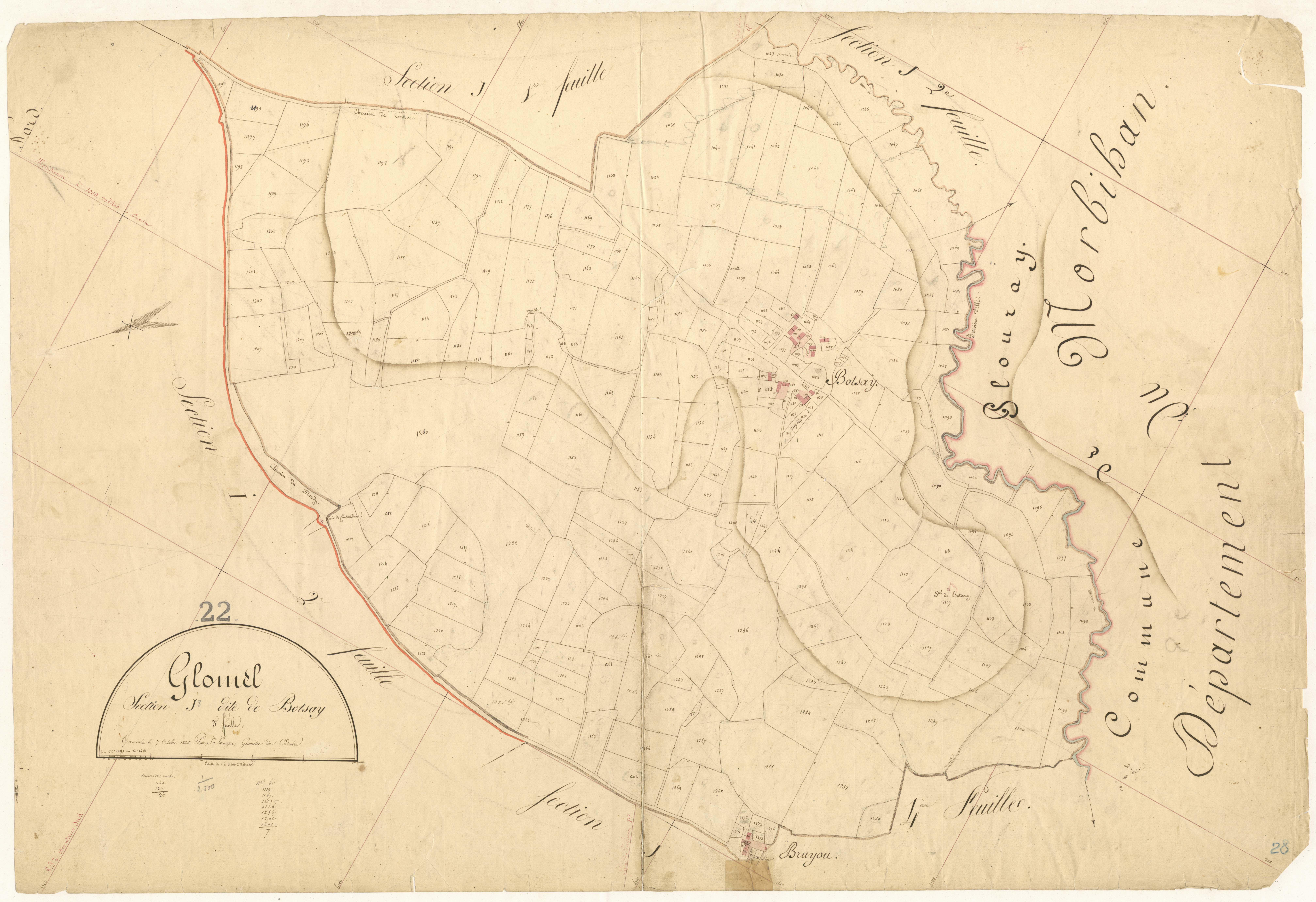 Glomel - Section J, 3e feuille