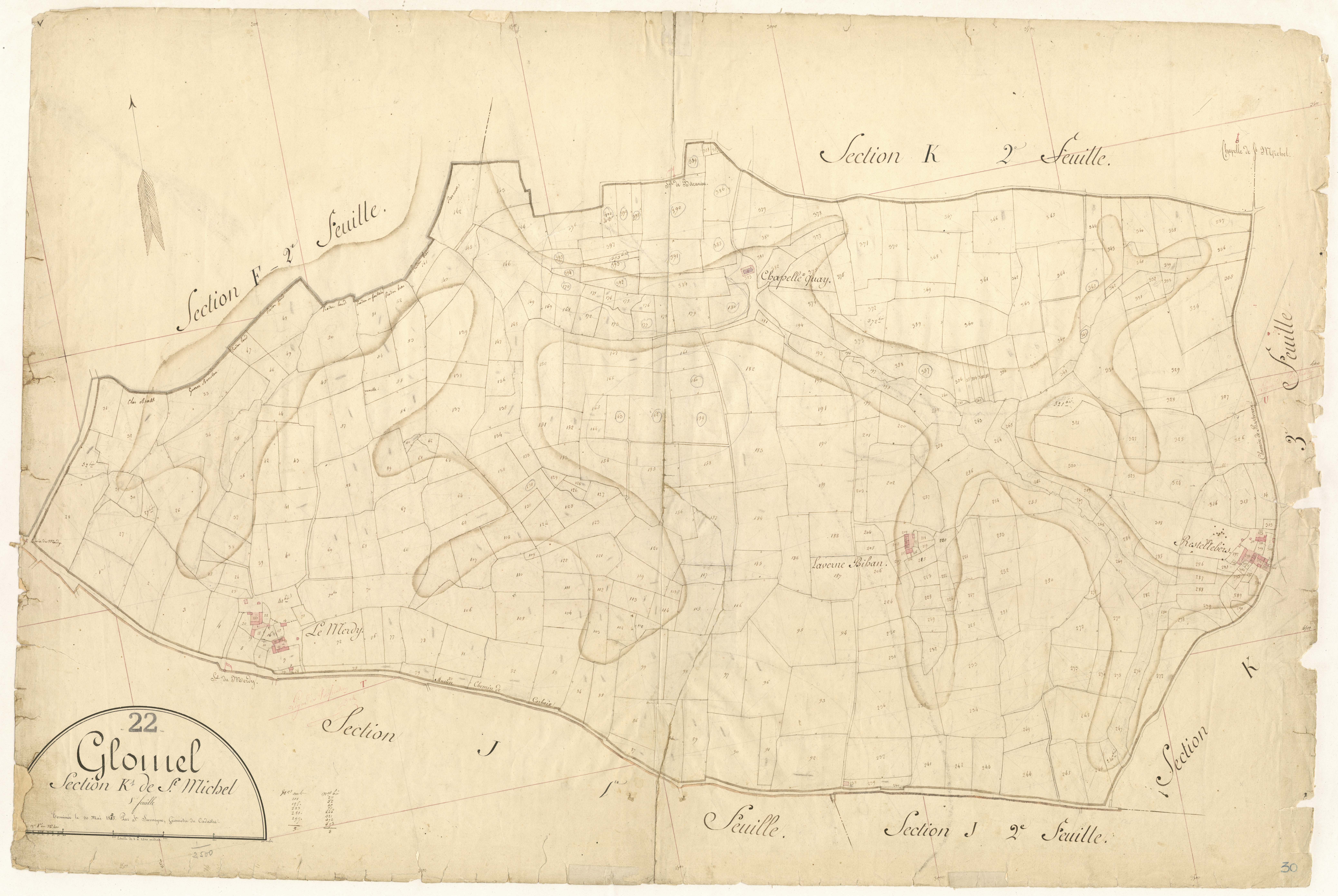 Glomel - Section K, 1re feuille