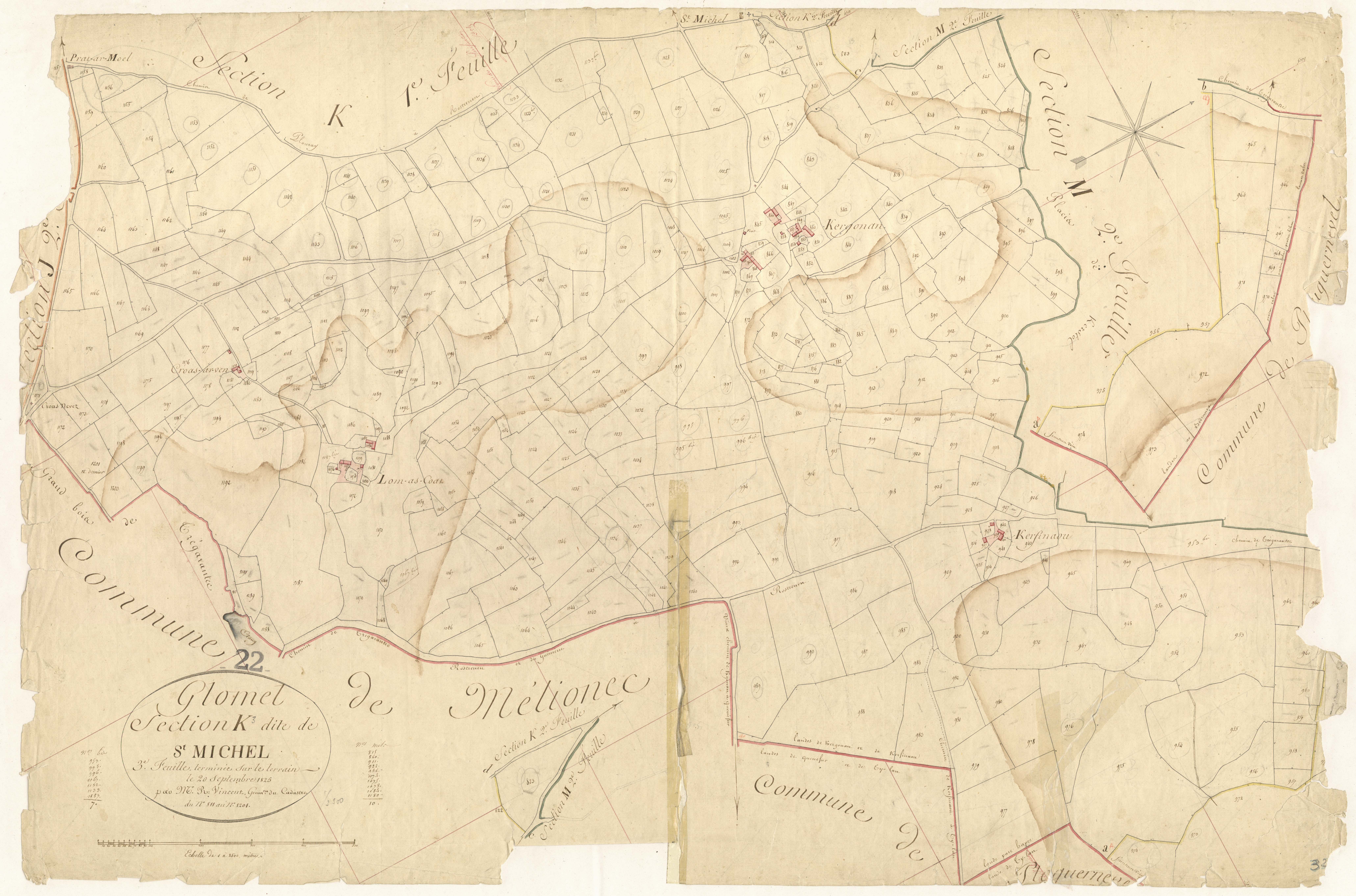 Glomel - Section K, 3e feuille