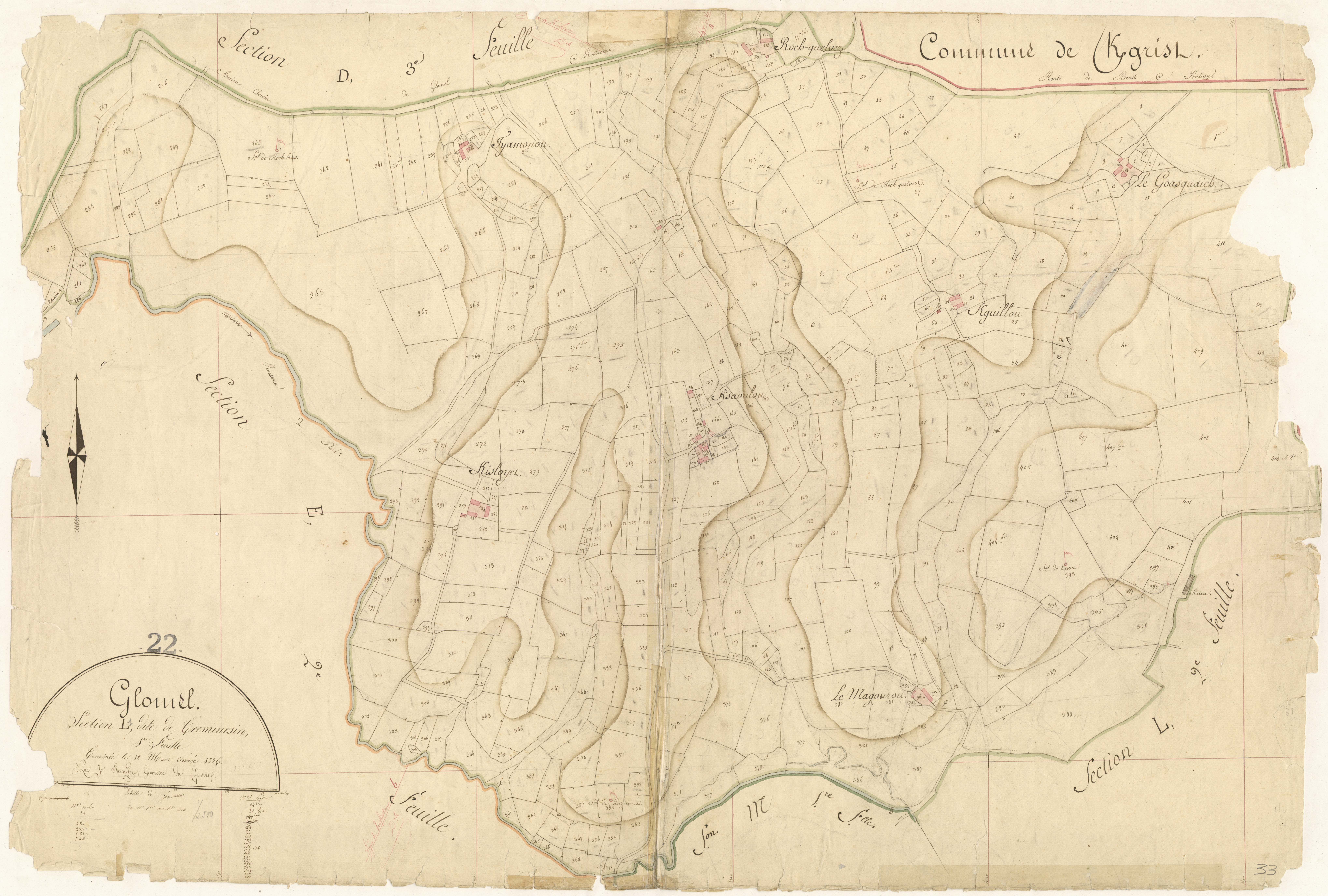 Glomel - Section L, 1re feuille