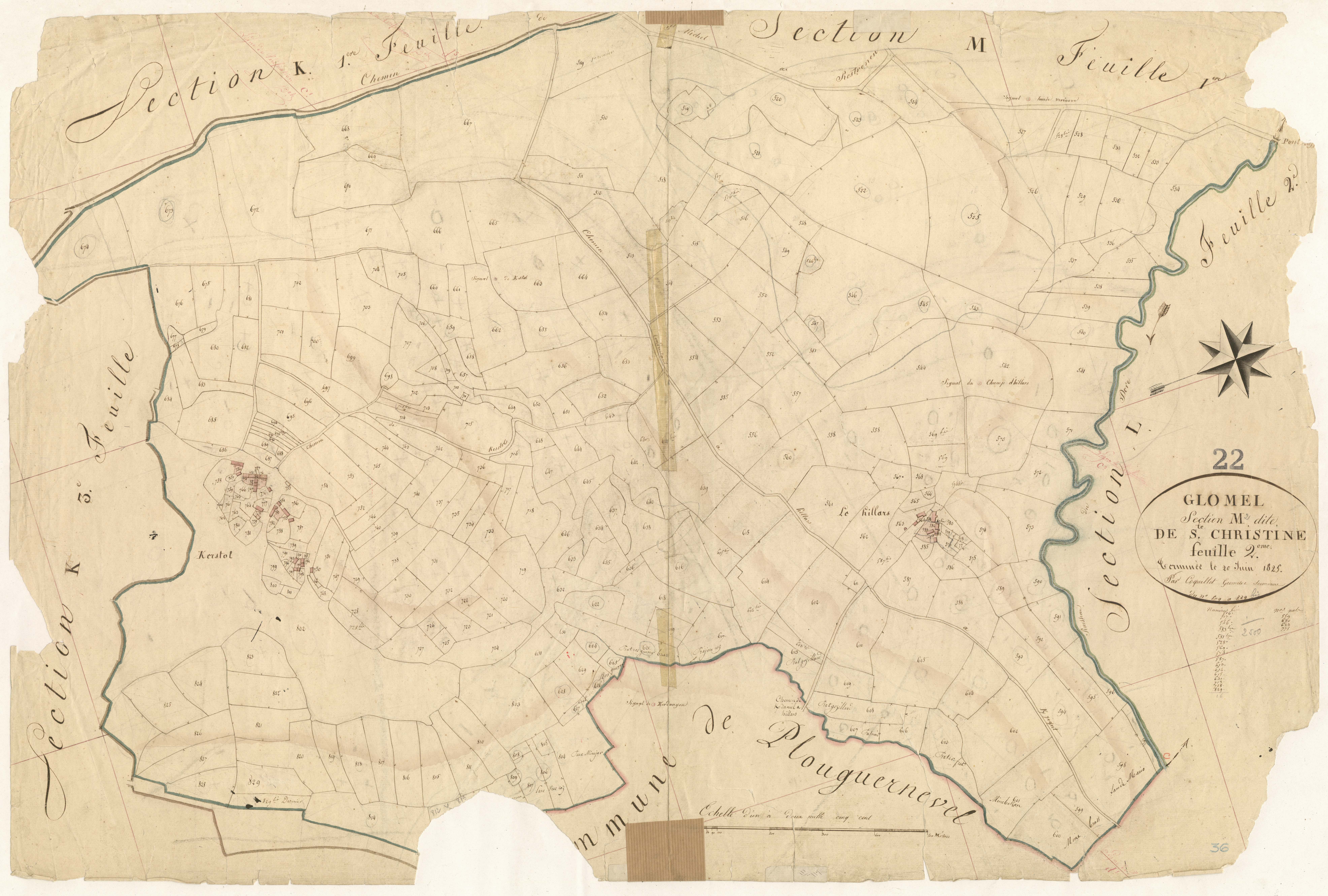 Glomel - Section M, 2e feuille