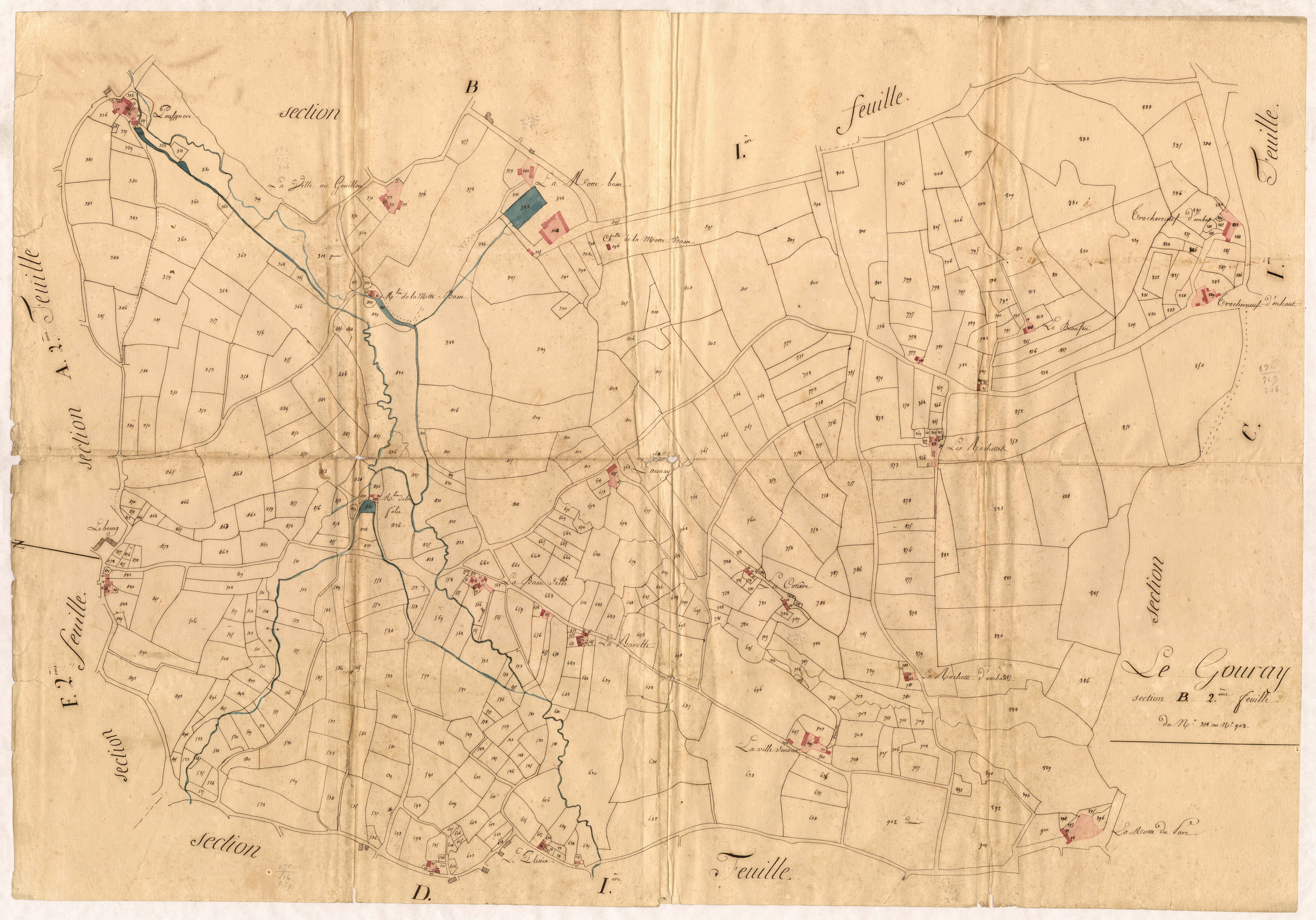 Le Gouray - Section B, 2e feuille