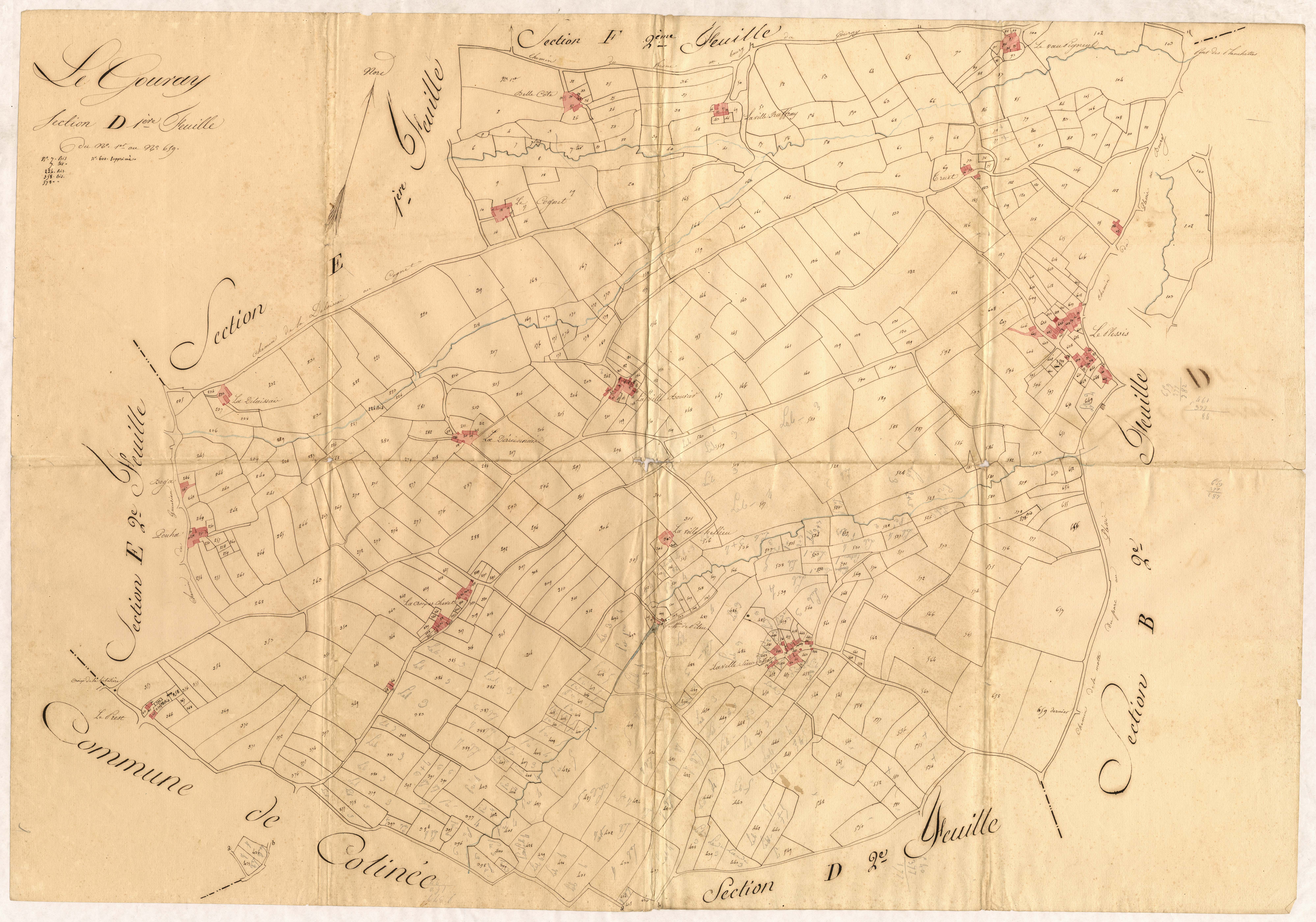 Le Gouray - Section D, 1re feuille