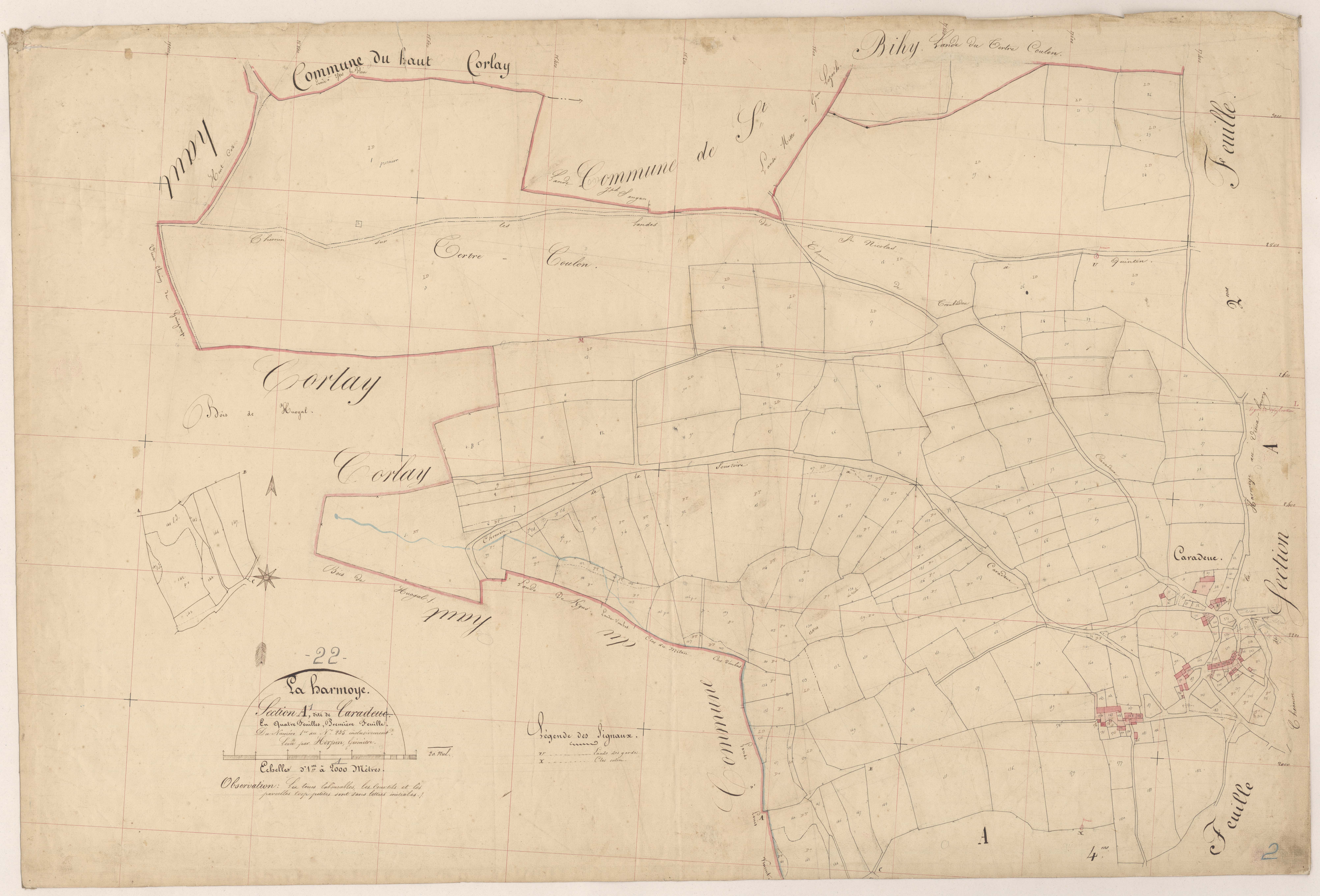 La Harmoye - Section A, 1re feuille