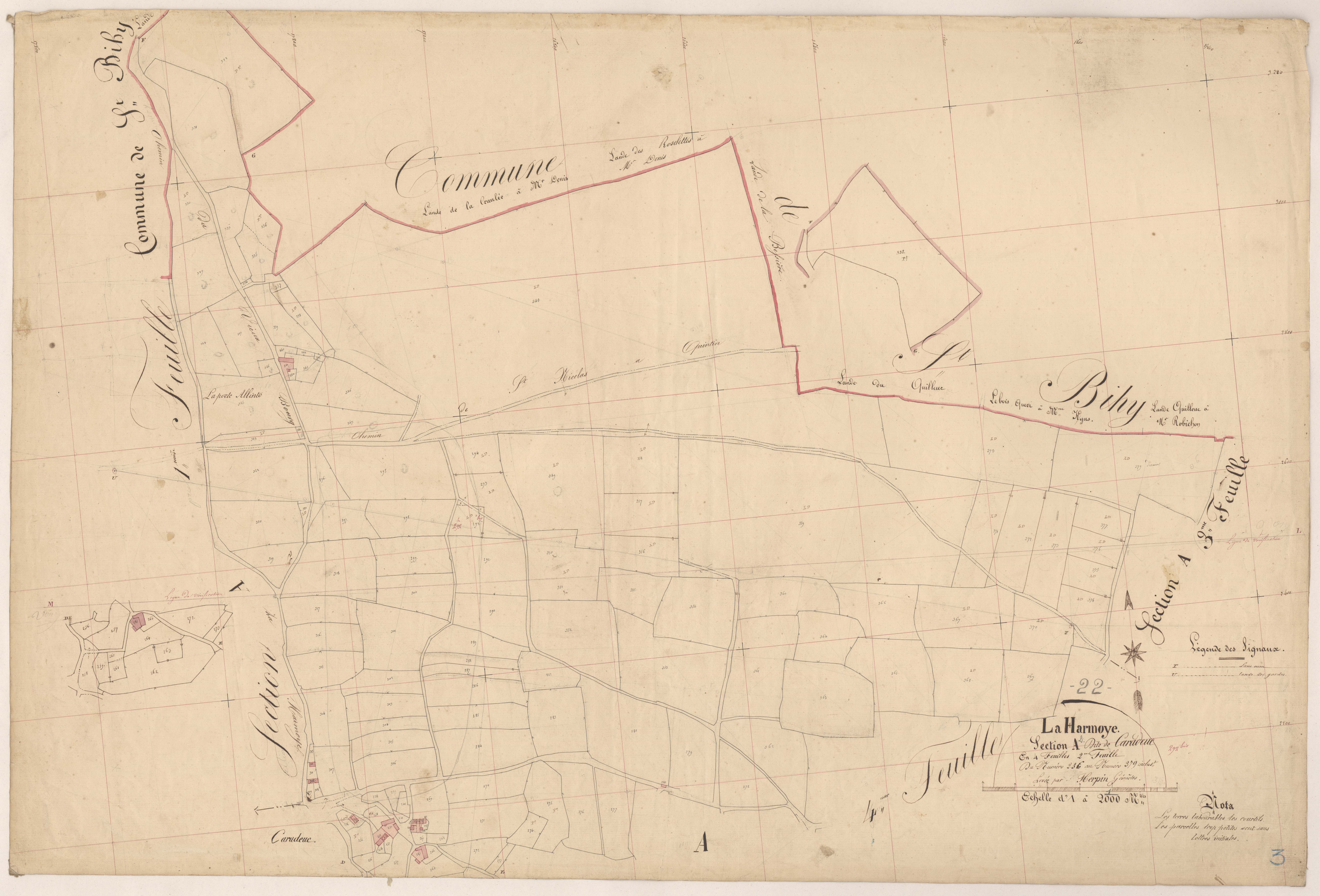La Harmoye - Section A, 2e feuille