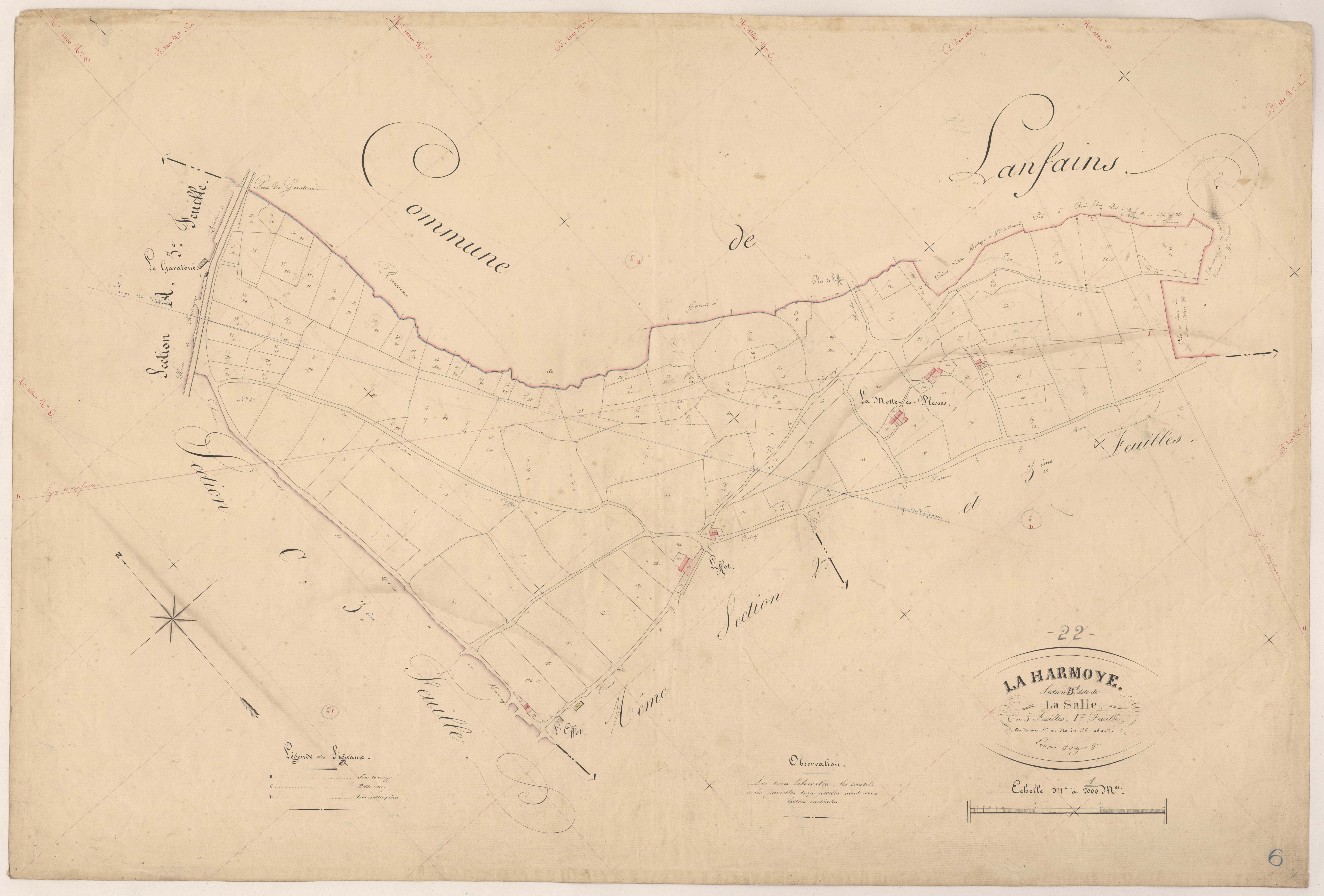 La Harmoye - Section B, 1re feuille