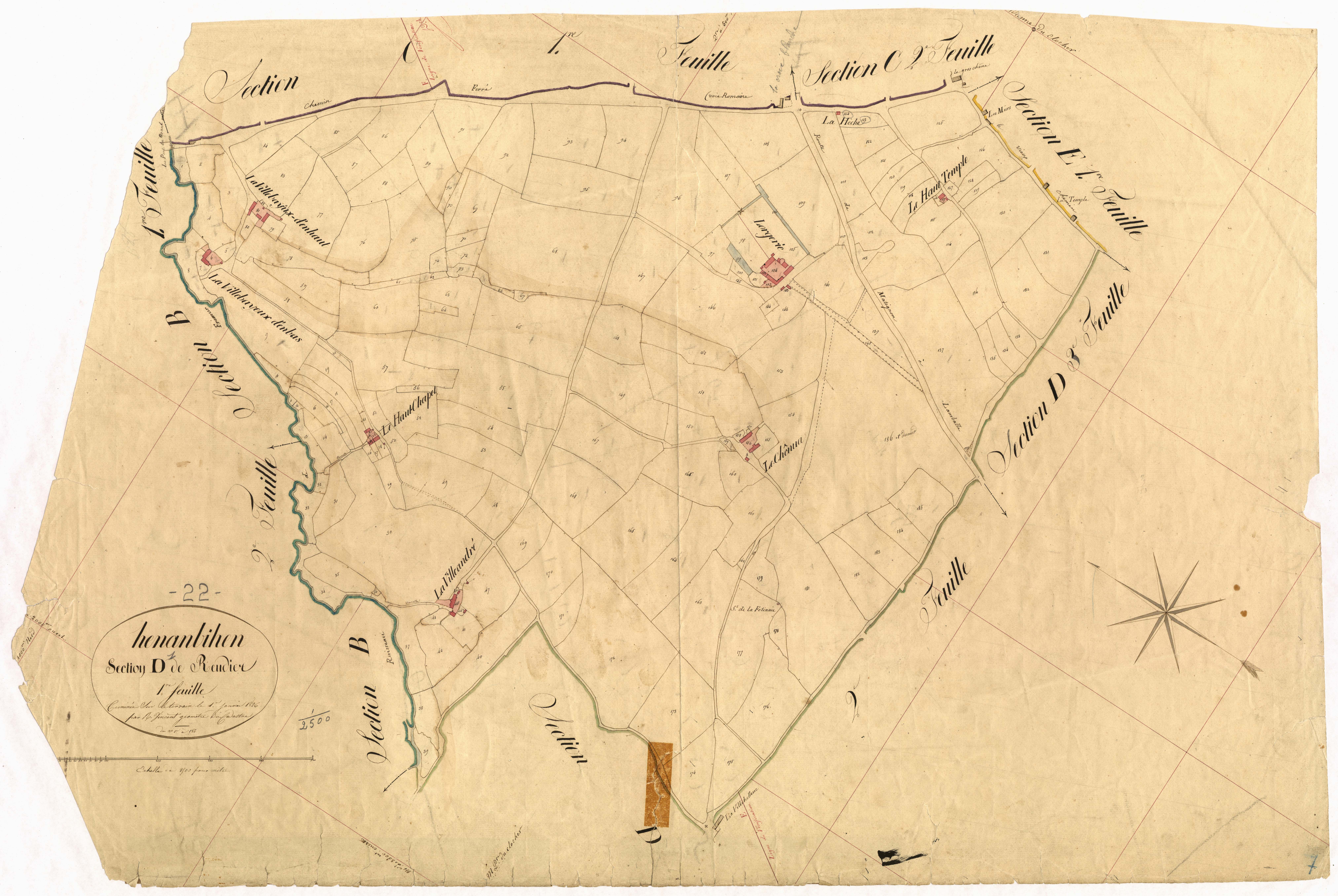 Hénanbihen - Section D, 1re feuille