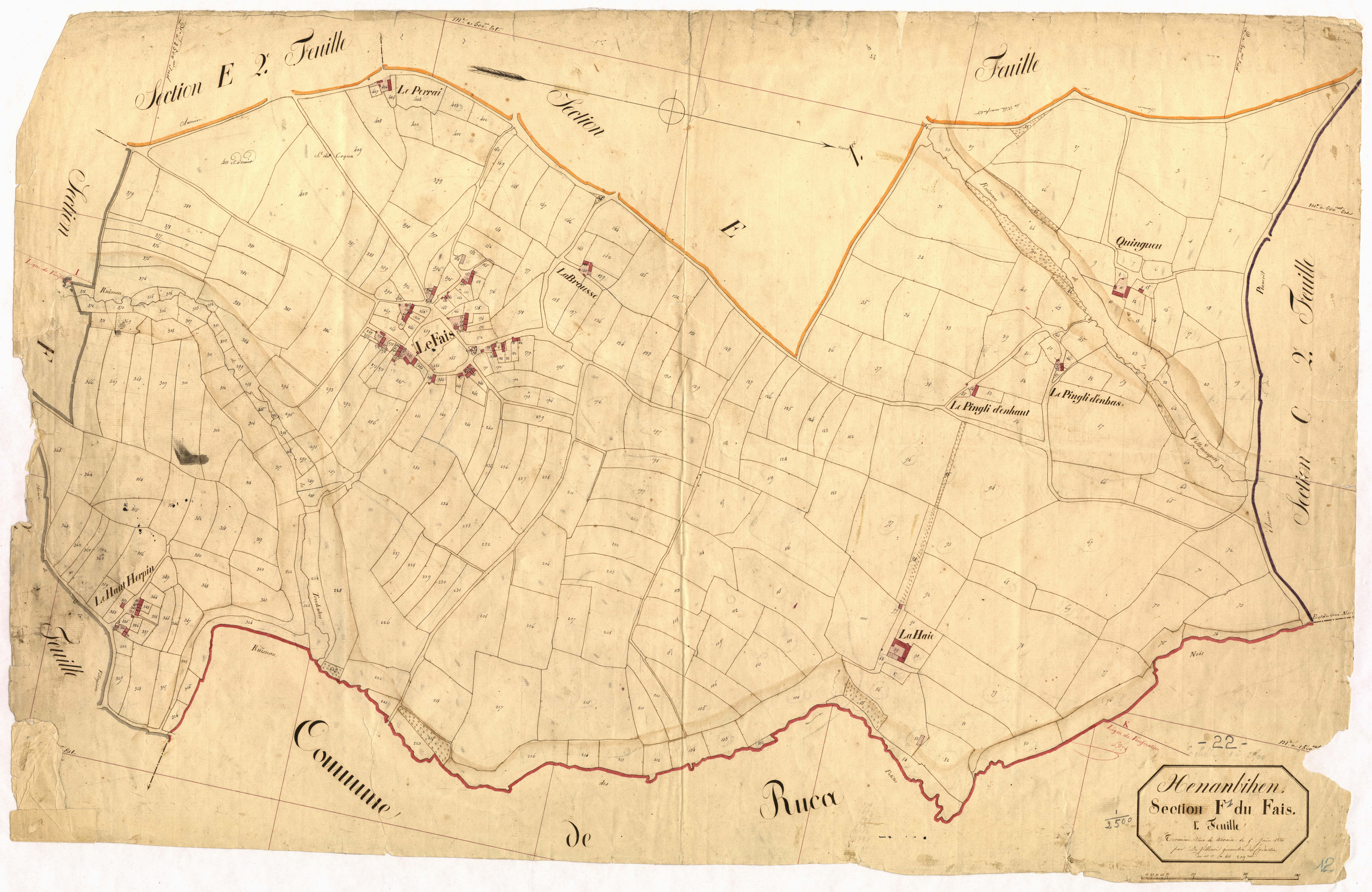 Hénanbihen - Section F, 1re feuille