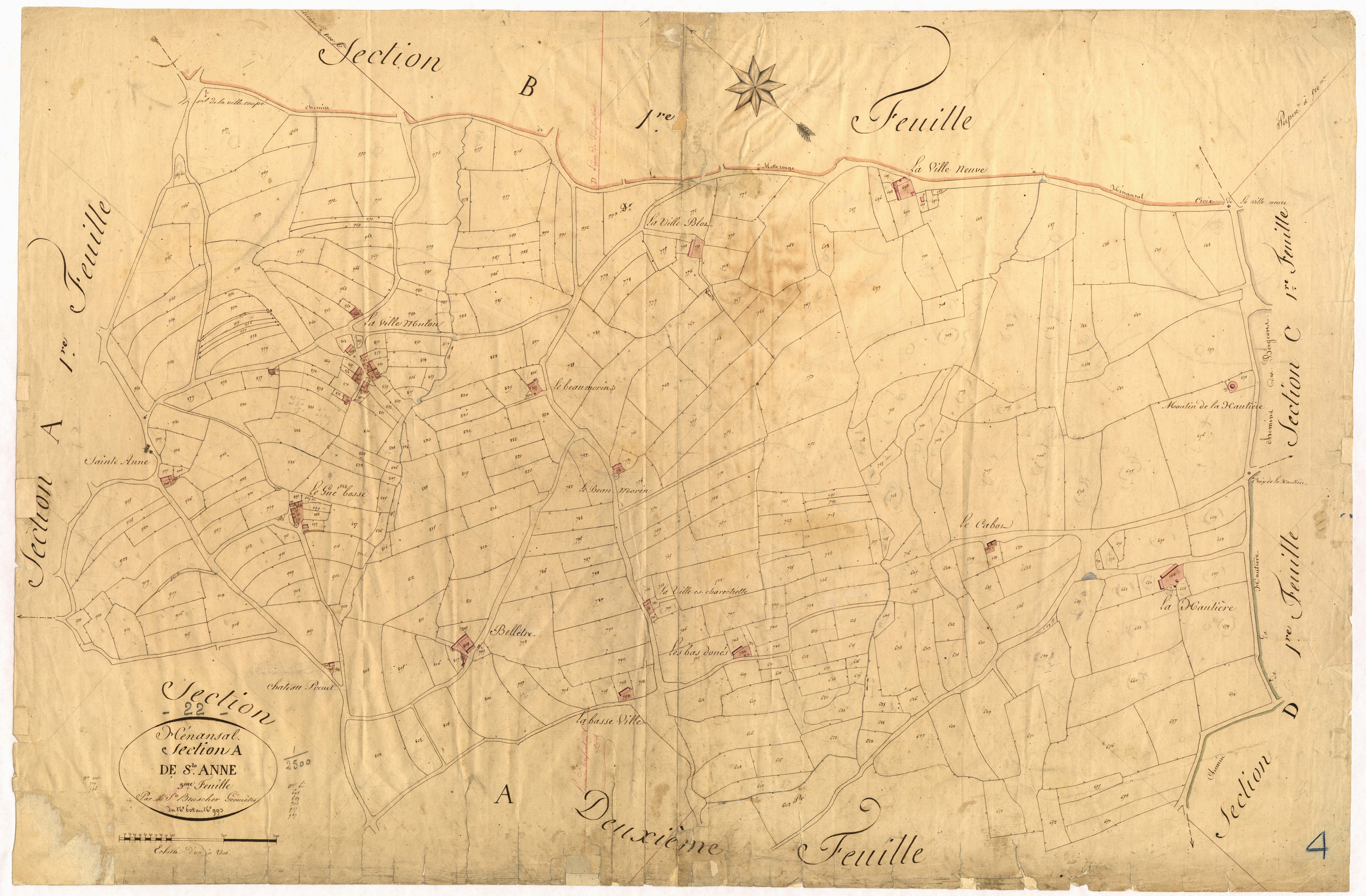 Hénansal - Section A, 3e feuille