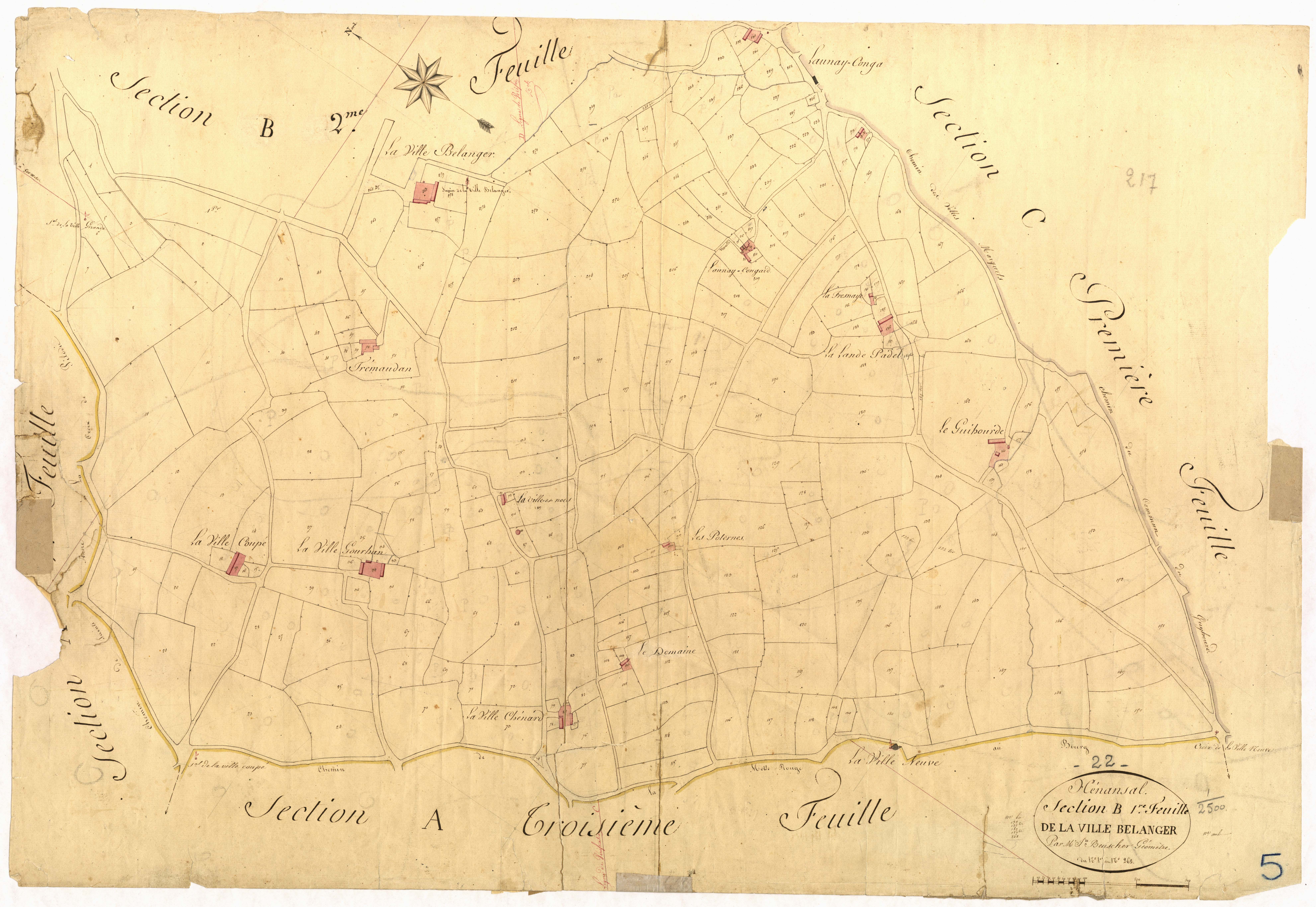 Hénansal - Section B, 1re feuille