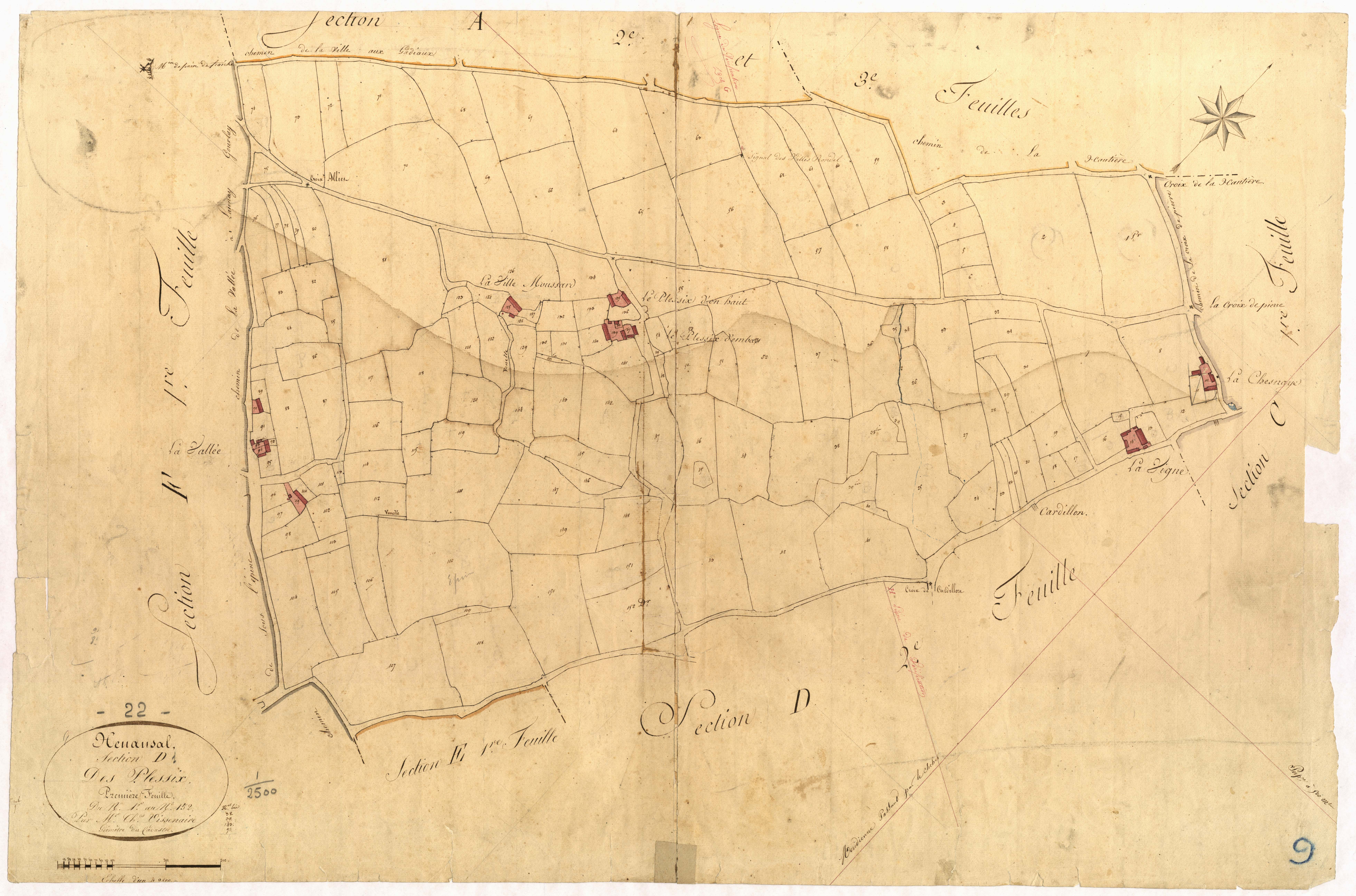 Hénansal - Section D, 1re feuille