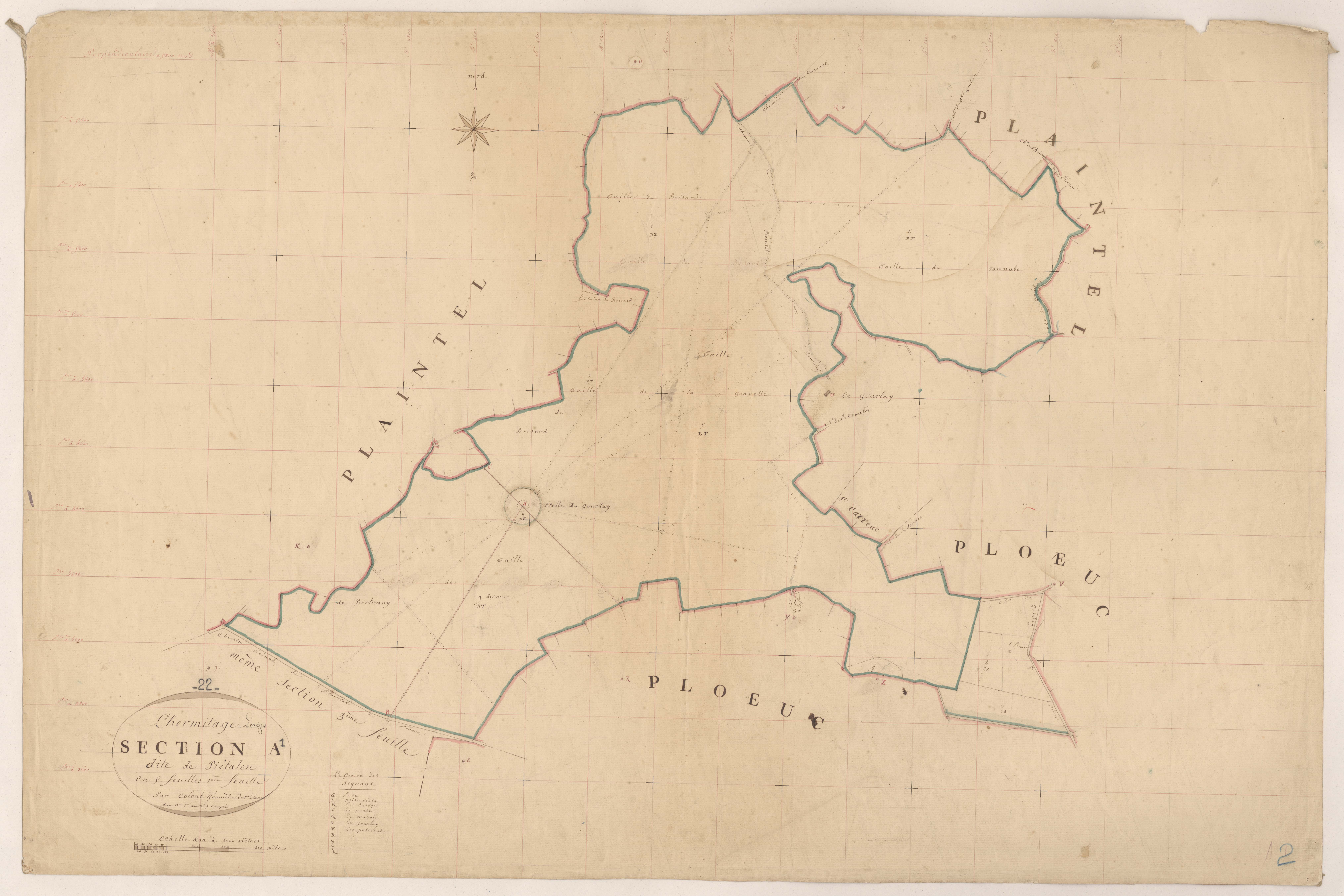 L'Hermitage-Lorge - Section A, 1re feuille