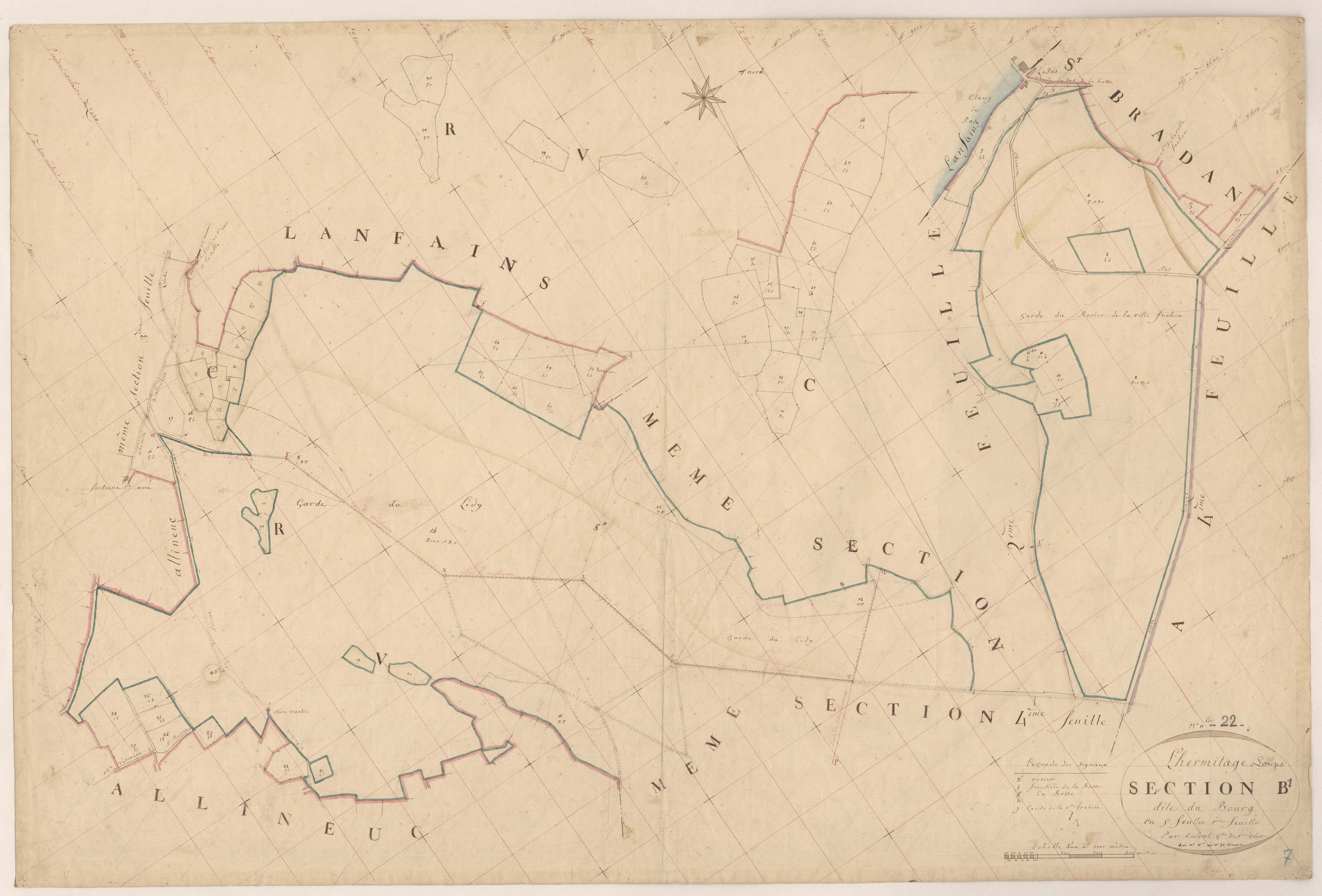 L'Hermitage-Lorge - Section B, 1re feuille