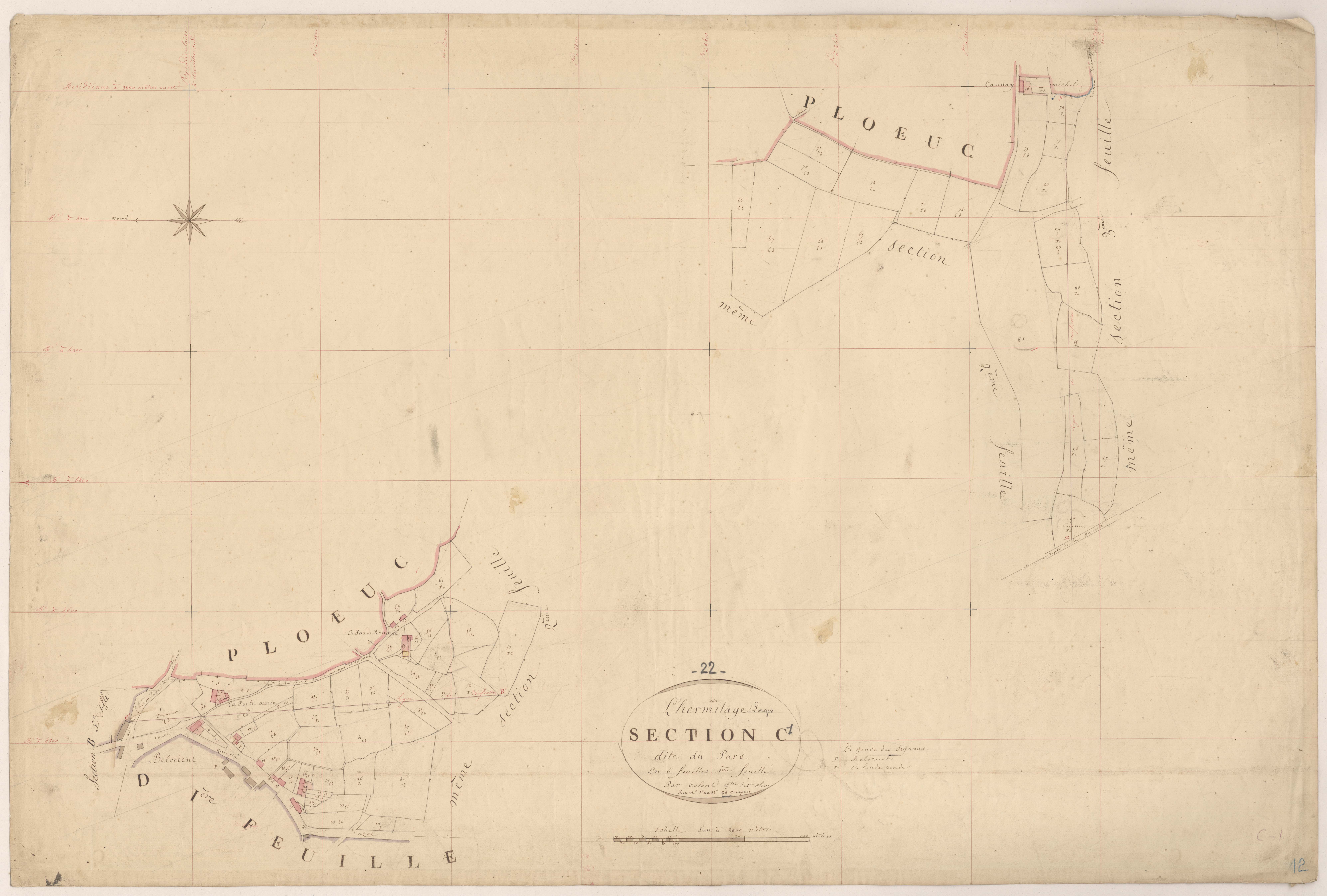 L'Hermitage-Lorge - Section C, 1re feuille