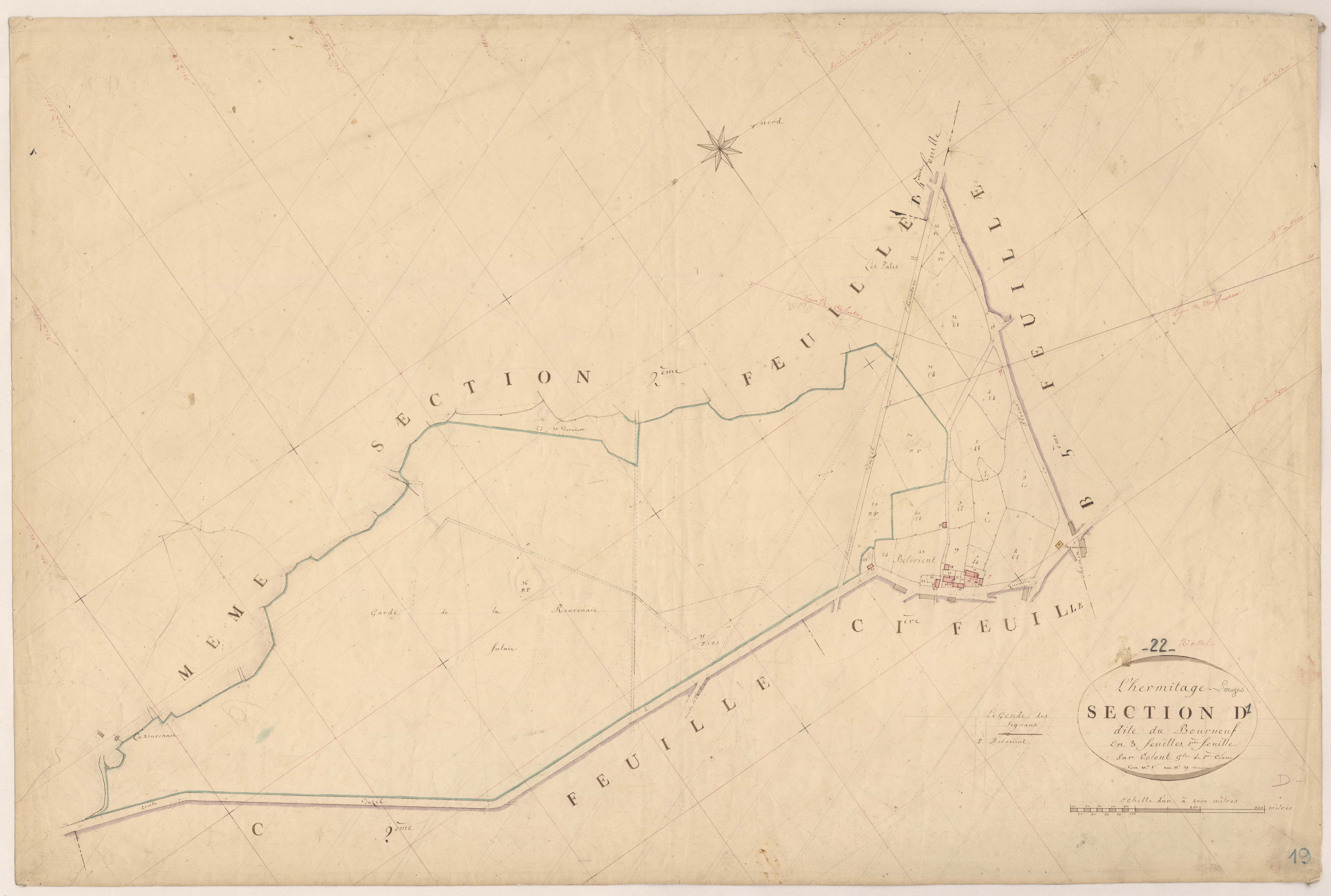 L'Hermitage-Lorge - Section D, 1re feuille