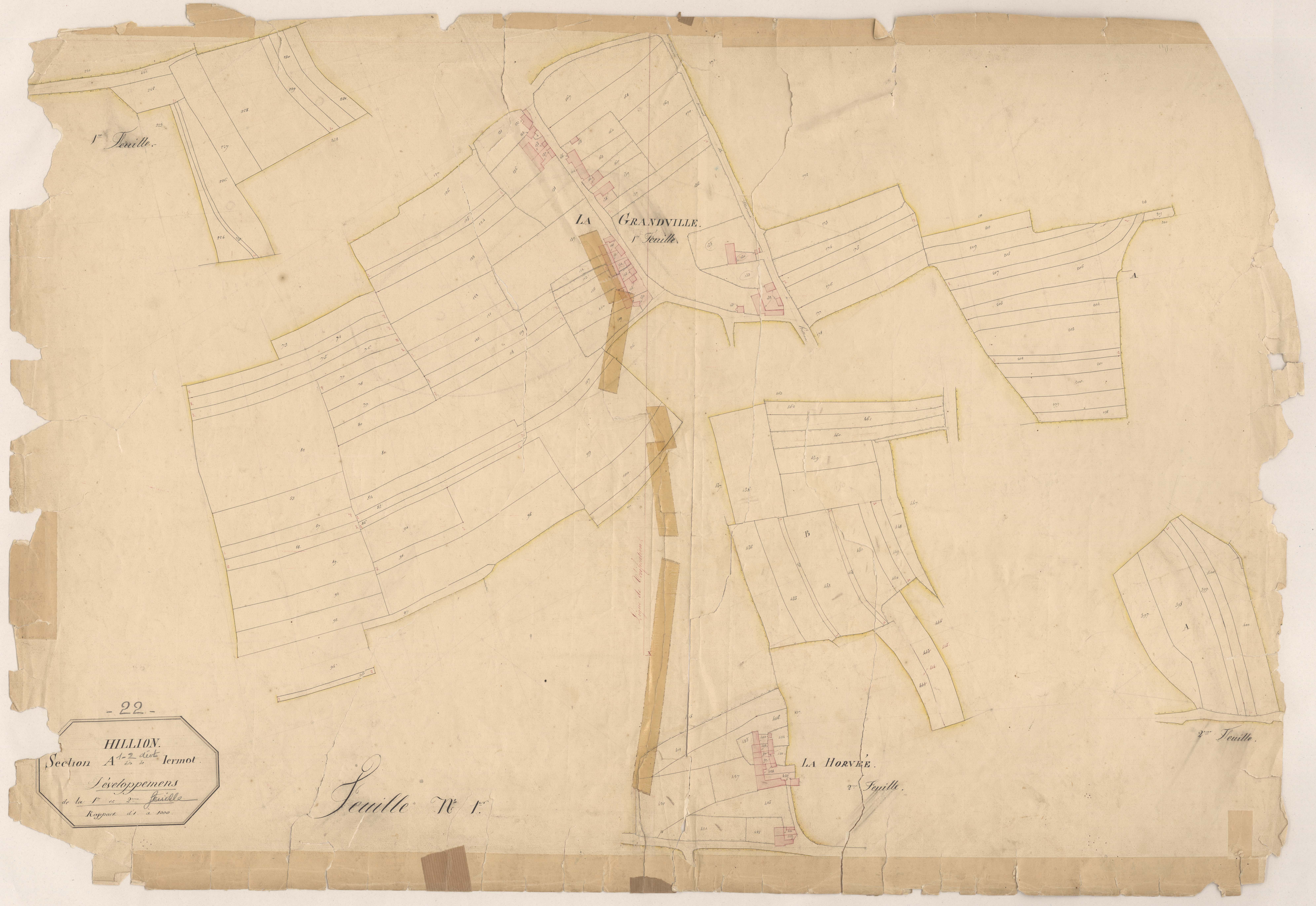 Hillion - Section A, 1re et 2e feuilles : développement